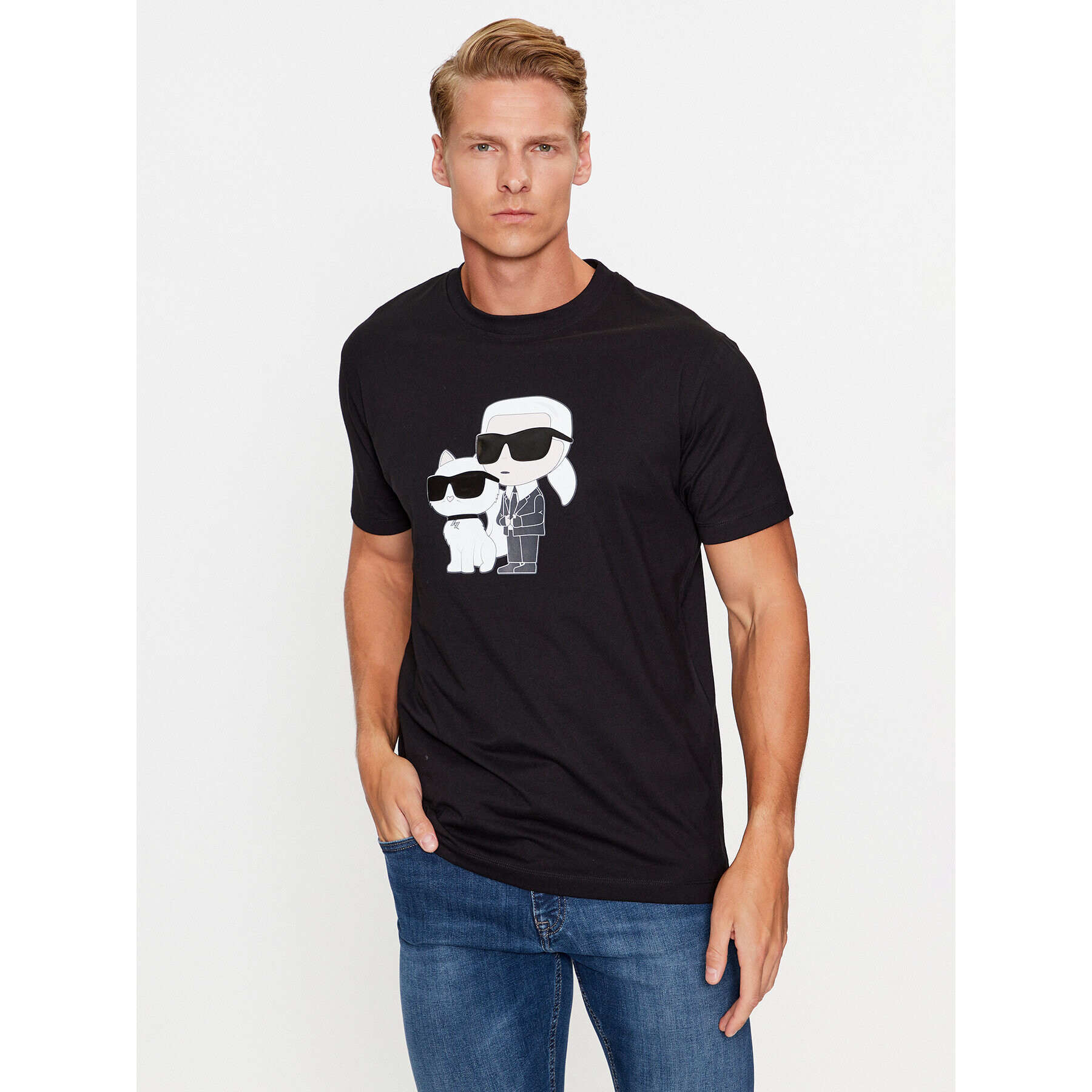 KARL LAGERFELD Тишърт 755061 534241 Черен Regular Fit - Pepit.bg
