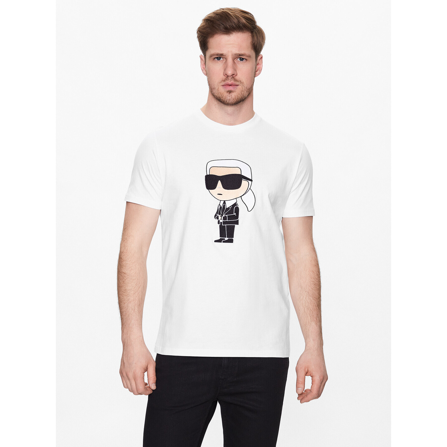 KARL LAGERFELD Тишърт 755070 532250 Бял Regular Fit - Pepit.bg