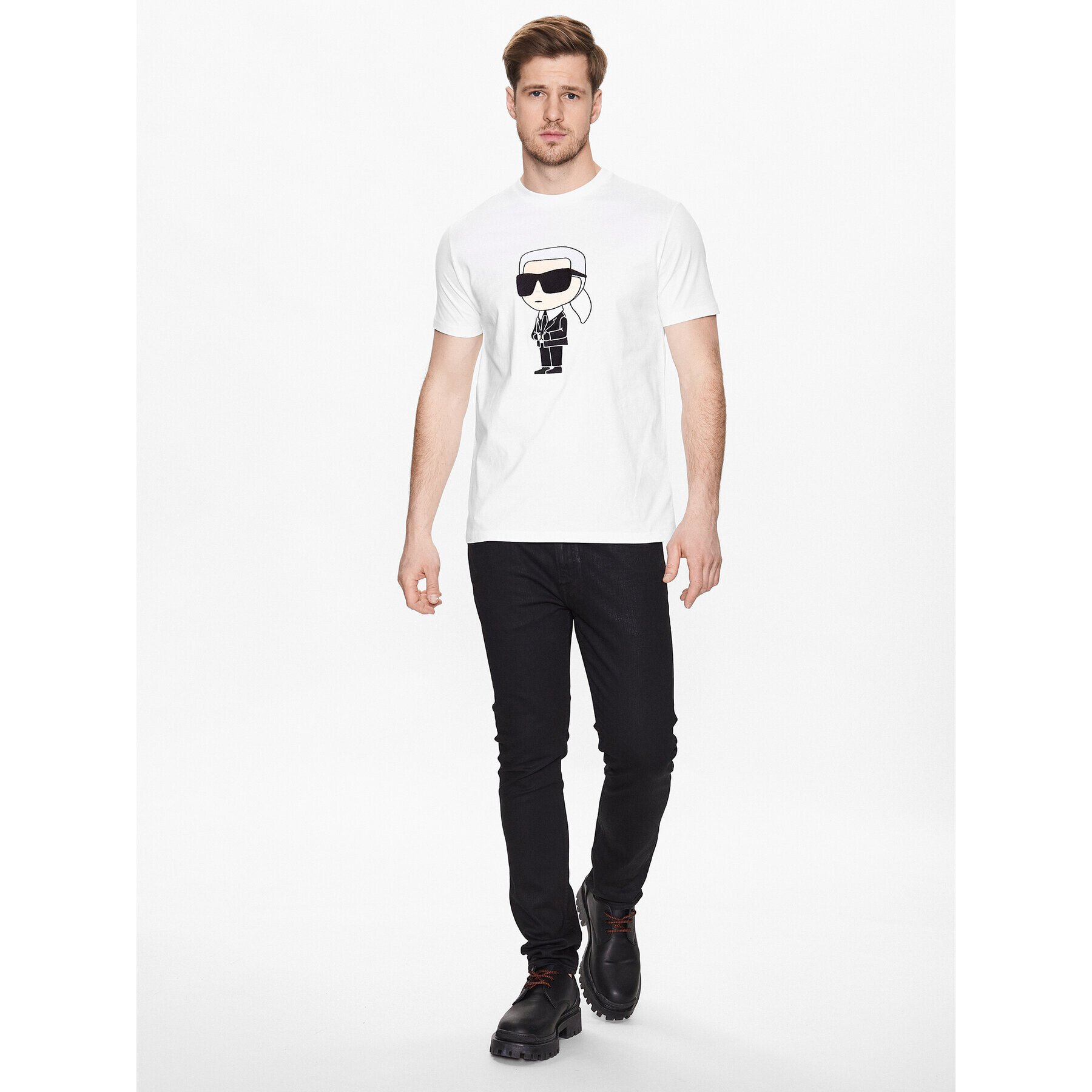 KARL LAGERFELD Тишърт 755070 532250 Бял Regular Fit - Pepit.bg