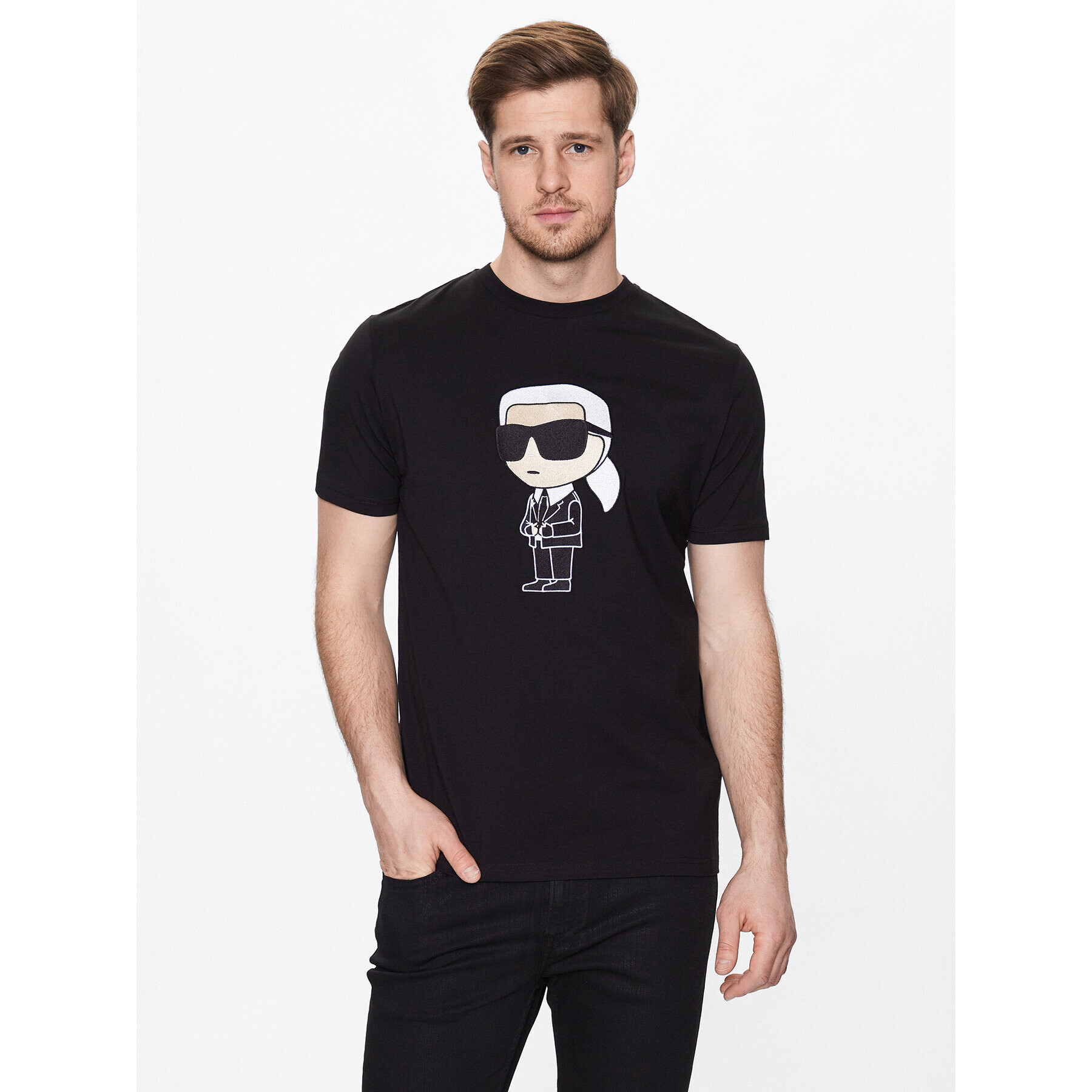 KARL LAGERFELD Тишърт 755070 532250 Черен Regular Fit - Pepit.bg