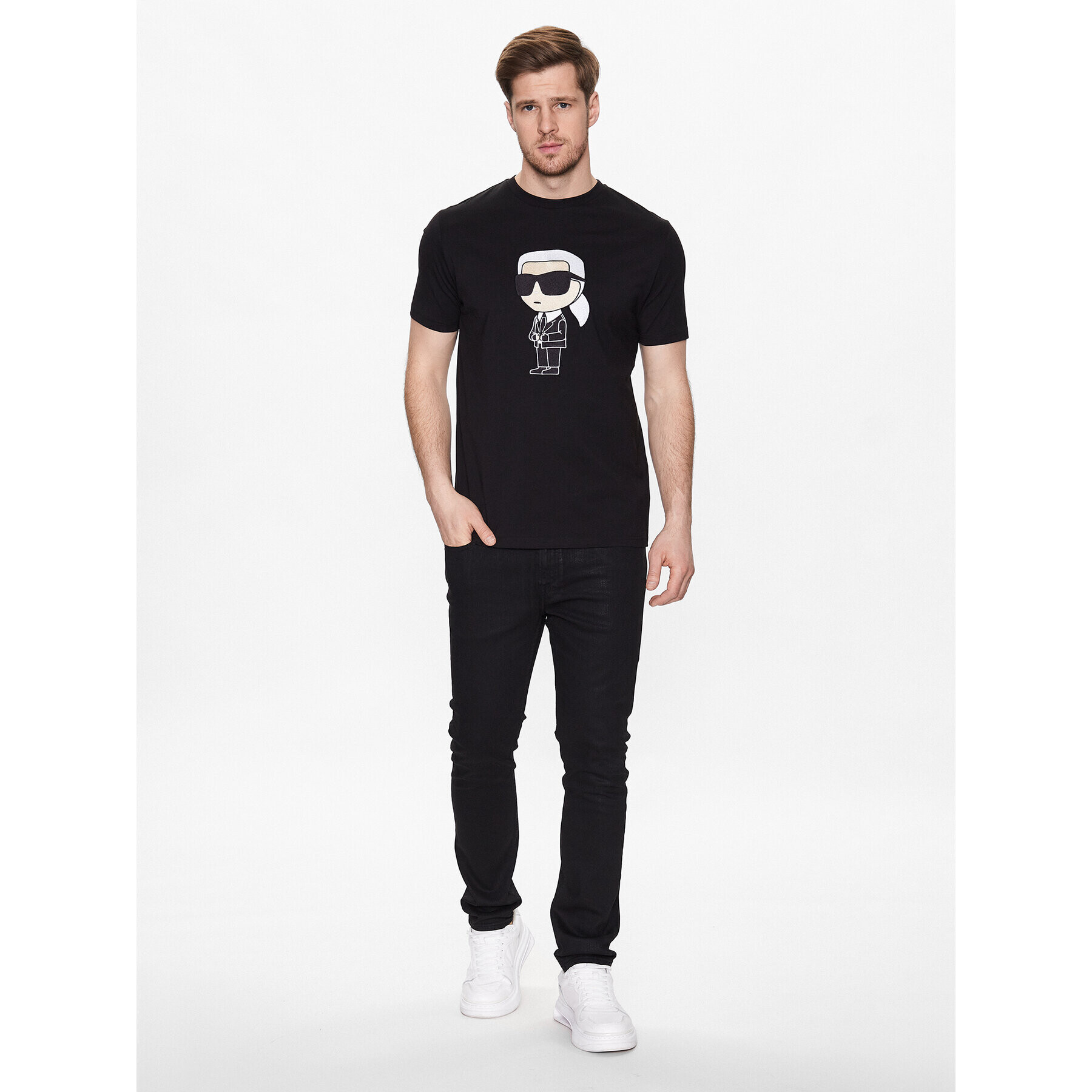 KARL LAGERFELD Тишърт 755070 532250 Черен Regular Fit - Pepit.bg