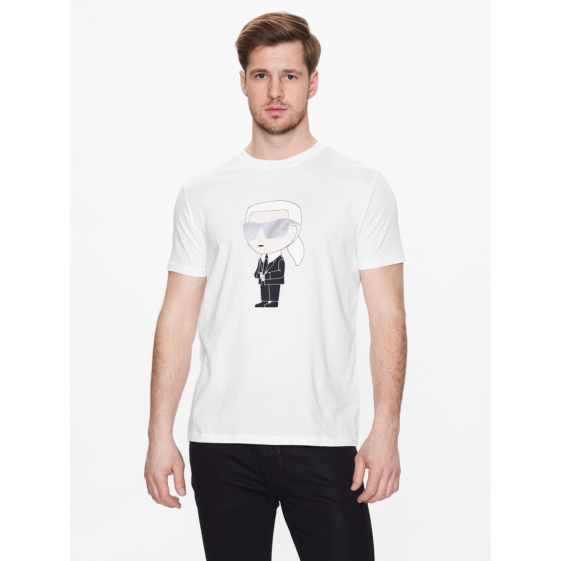 KARL LAGERFELD Тишърт 755071 532251 Бял Regular Fit - Pepit.bg