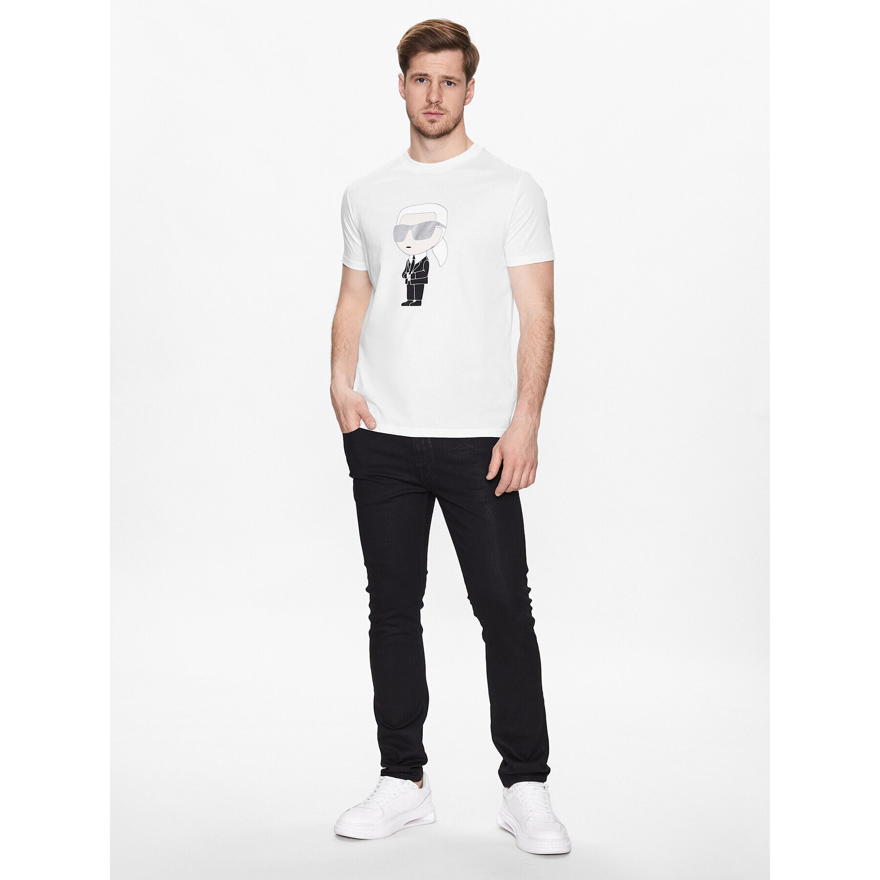 KARL LAGERFELD Тишърт 755071 532251 Бял Regular Fit - Pepit.bg