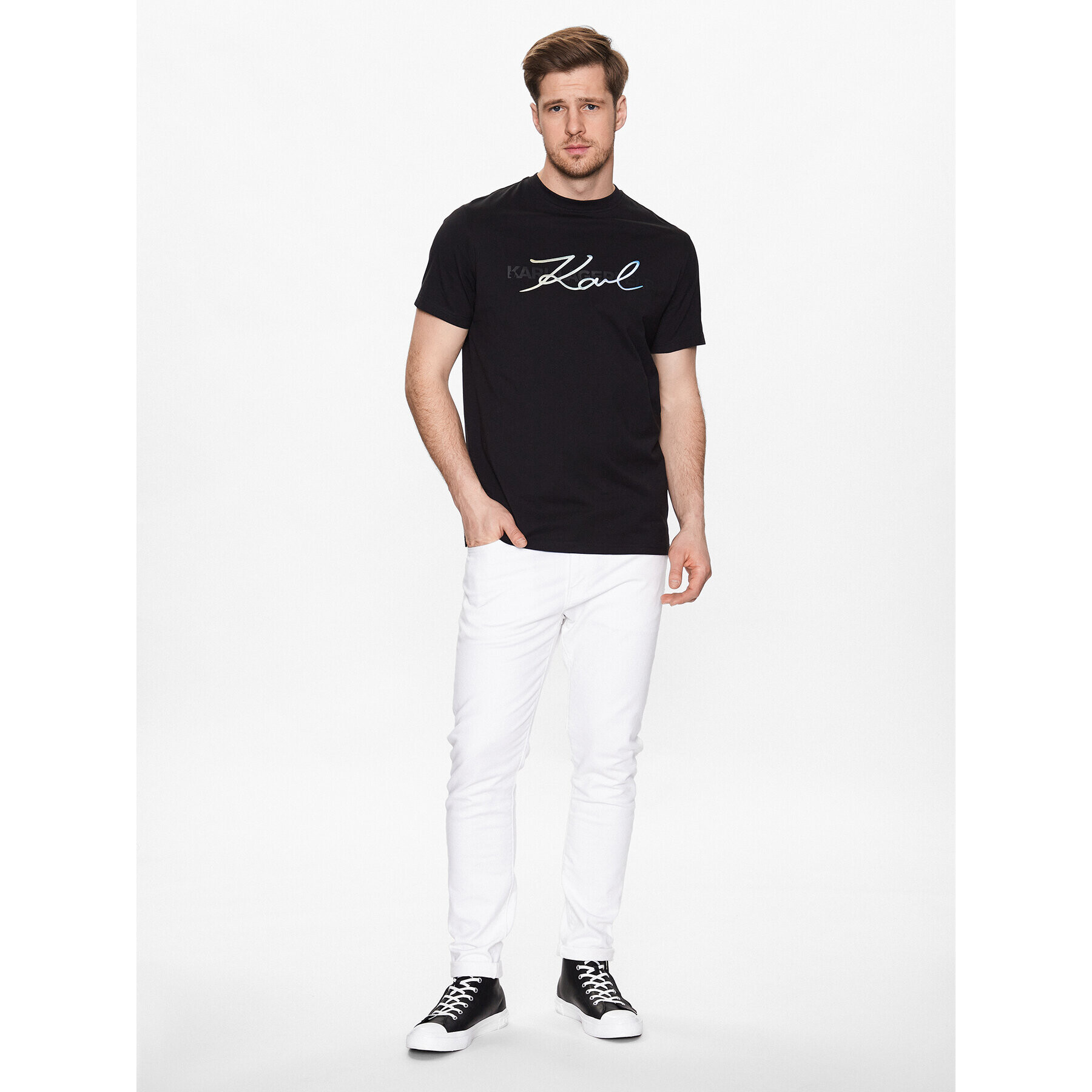 KARL LAGERFELD Тишърт 755073 532250 Черен Regular Fit - Pepit.bg