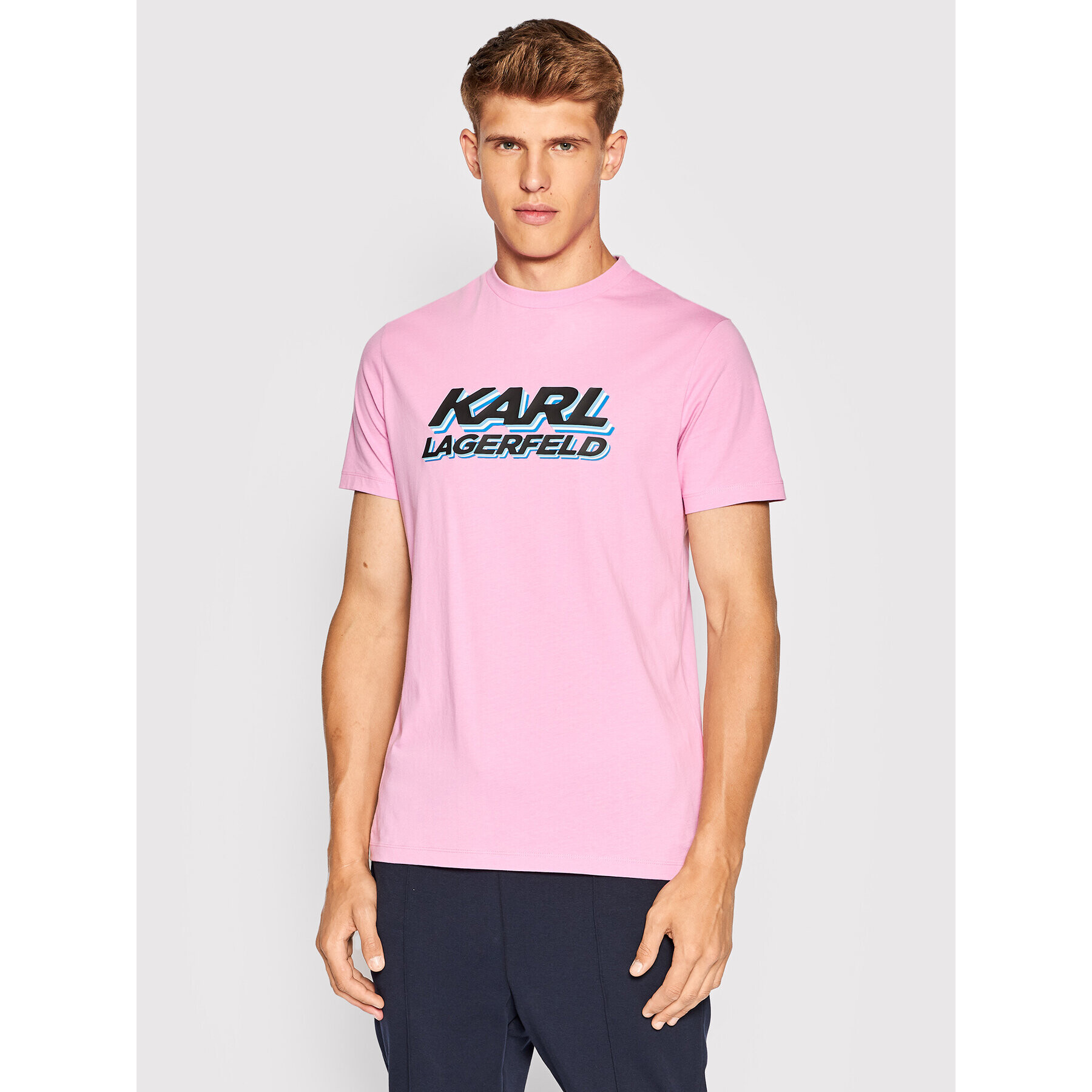 KARL LAGERFELD Тишърт 755080 523224 Розов Regular Fit - Pepit.bg