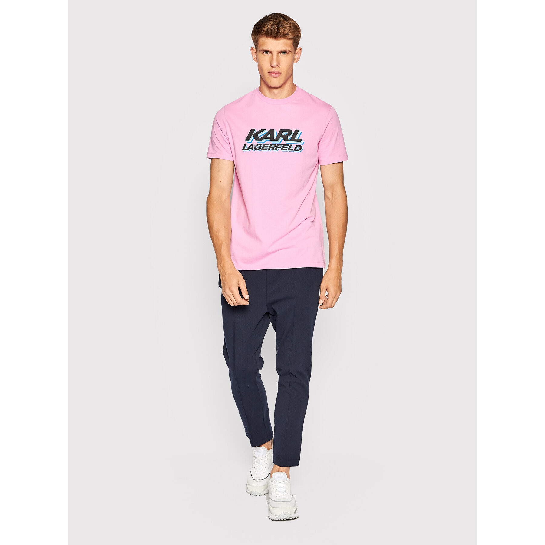 KARL LAGERFELD Тишърт 755080 523224 Розов Regular Fit - Pepit.bg