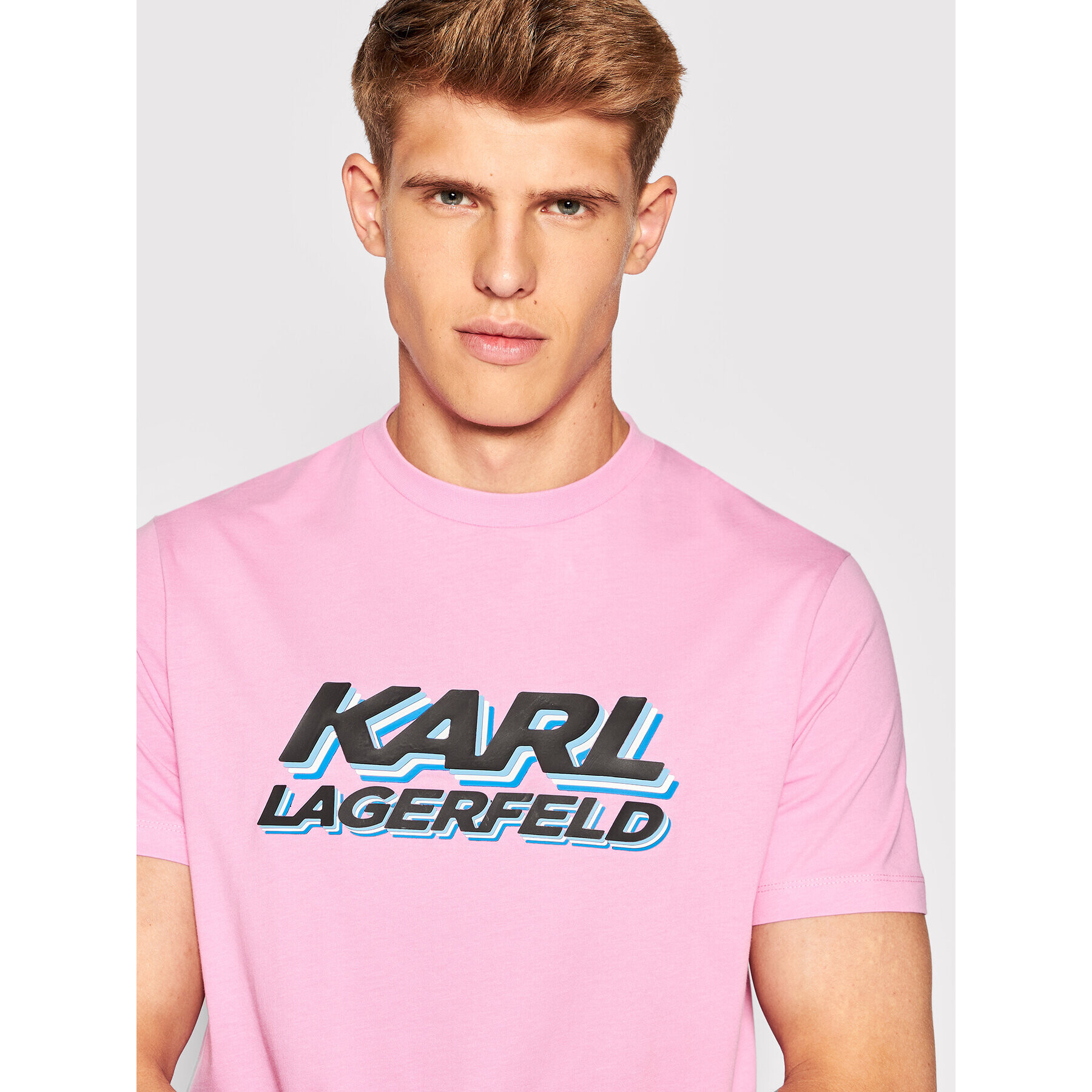 KARL LAGERFELD Тишърт 755080 523224 Розов Regular Fit - Pepit.bg