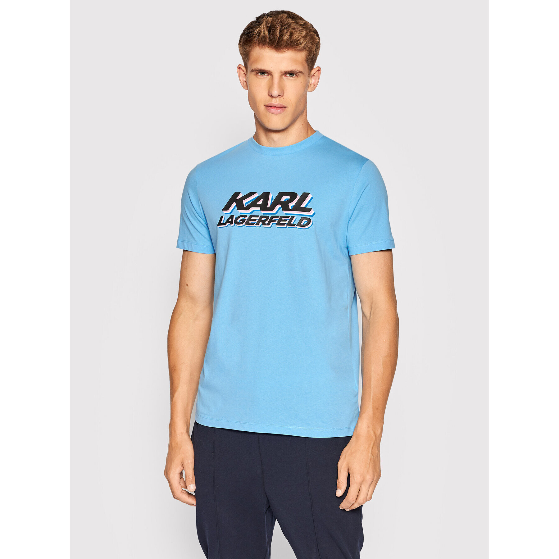 KARL LAGERFELD Тишърт 755080 523224 Син Regular Fit - Pepit.bg