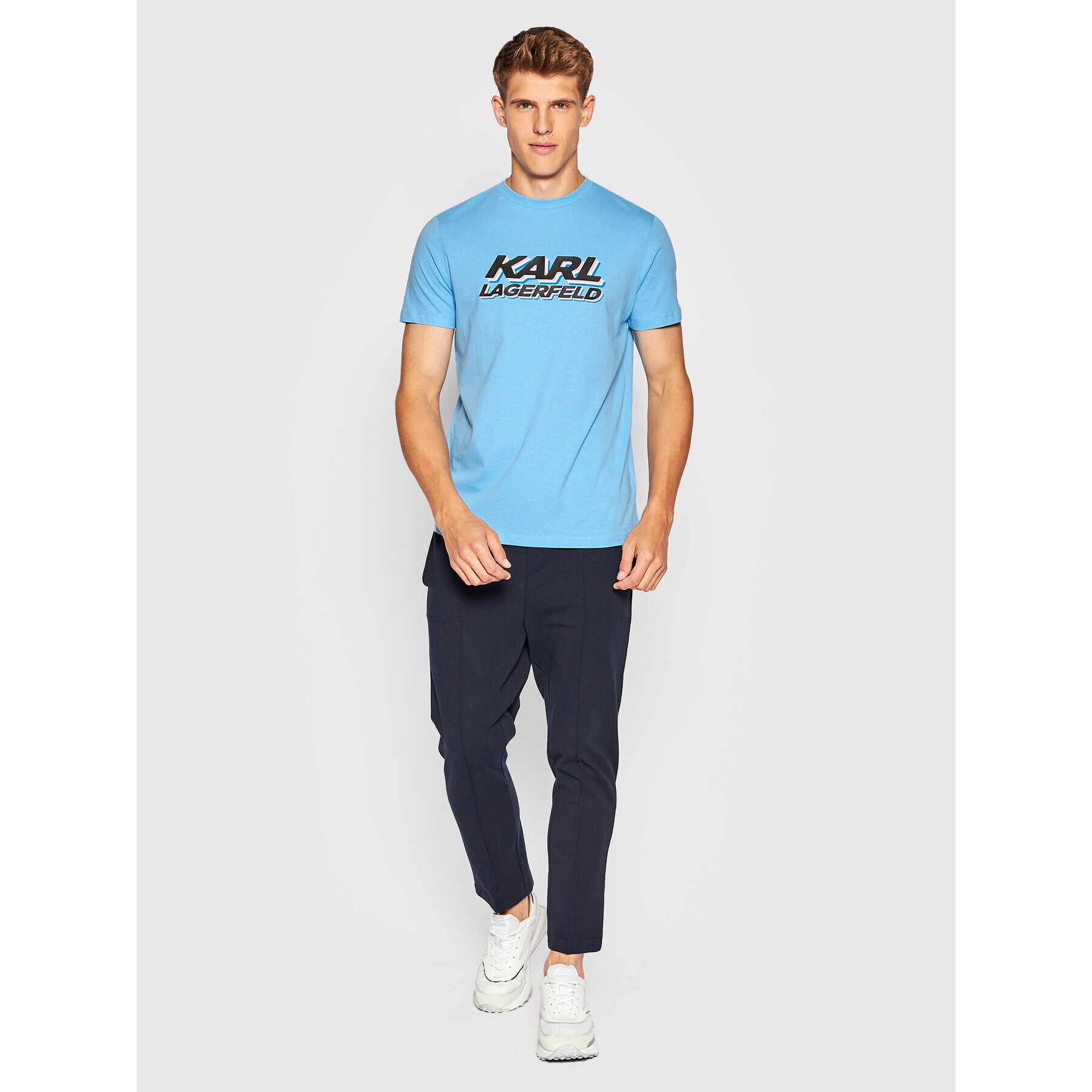 KARL LAGERFELD Тишърт 755080 523224 Син Regular Fit - Pepit.bg
