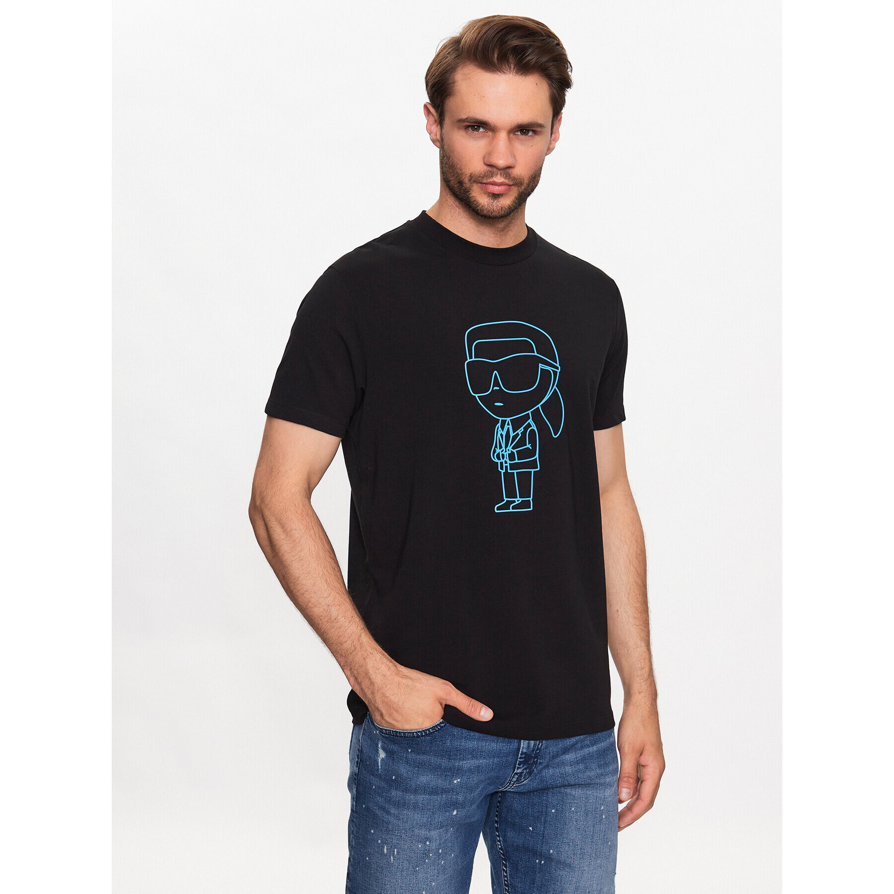KARL LAGERFELD Тишърт 755082 532221 Черен Regular Fit - Pepit.bg