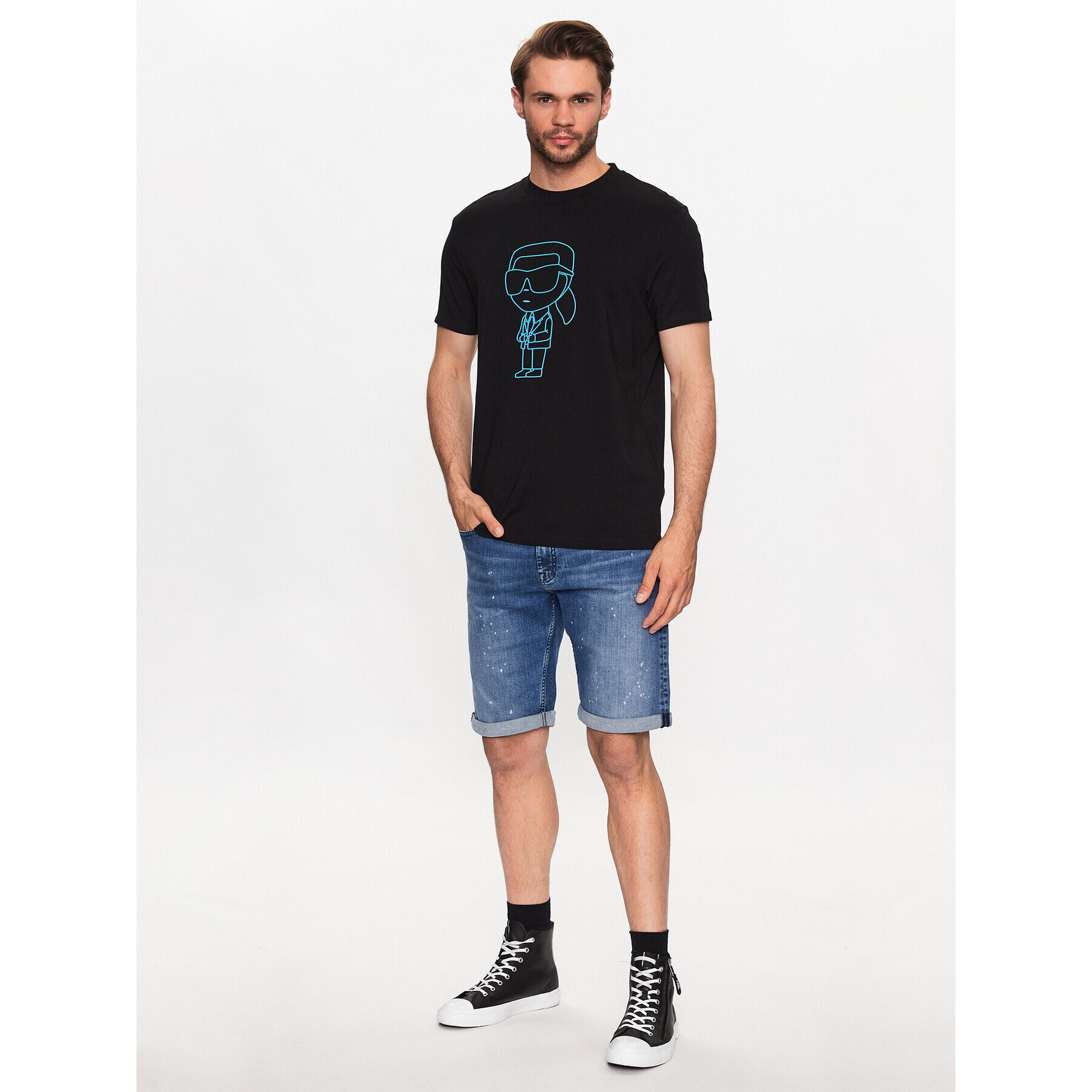 KARL LAGERFELD Тишърт 755082 532221 Черен Regular Fit - Pepit.bg