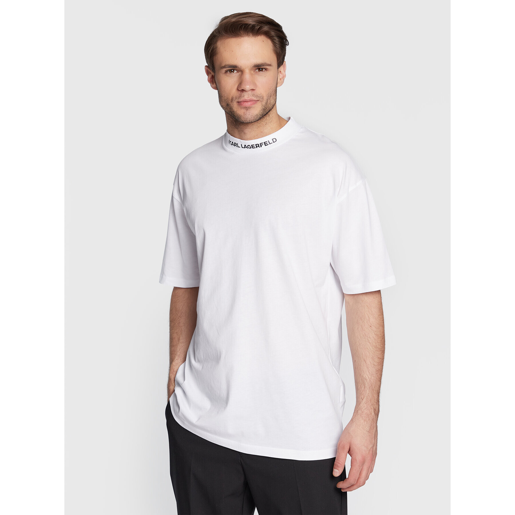 KARL LAGERFELD Тишърт 755241 524224 Бял Regular Fit - Pepit.bg