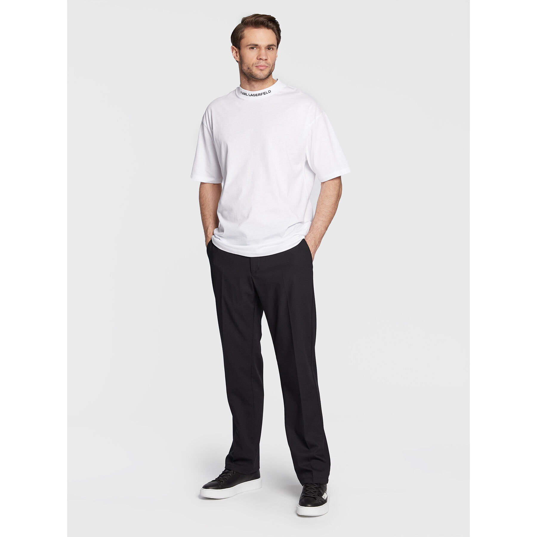 KARL LAGERFELD Тишърт 755241 524224 Бял Regular Fit - Pepit.bg