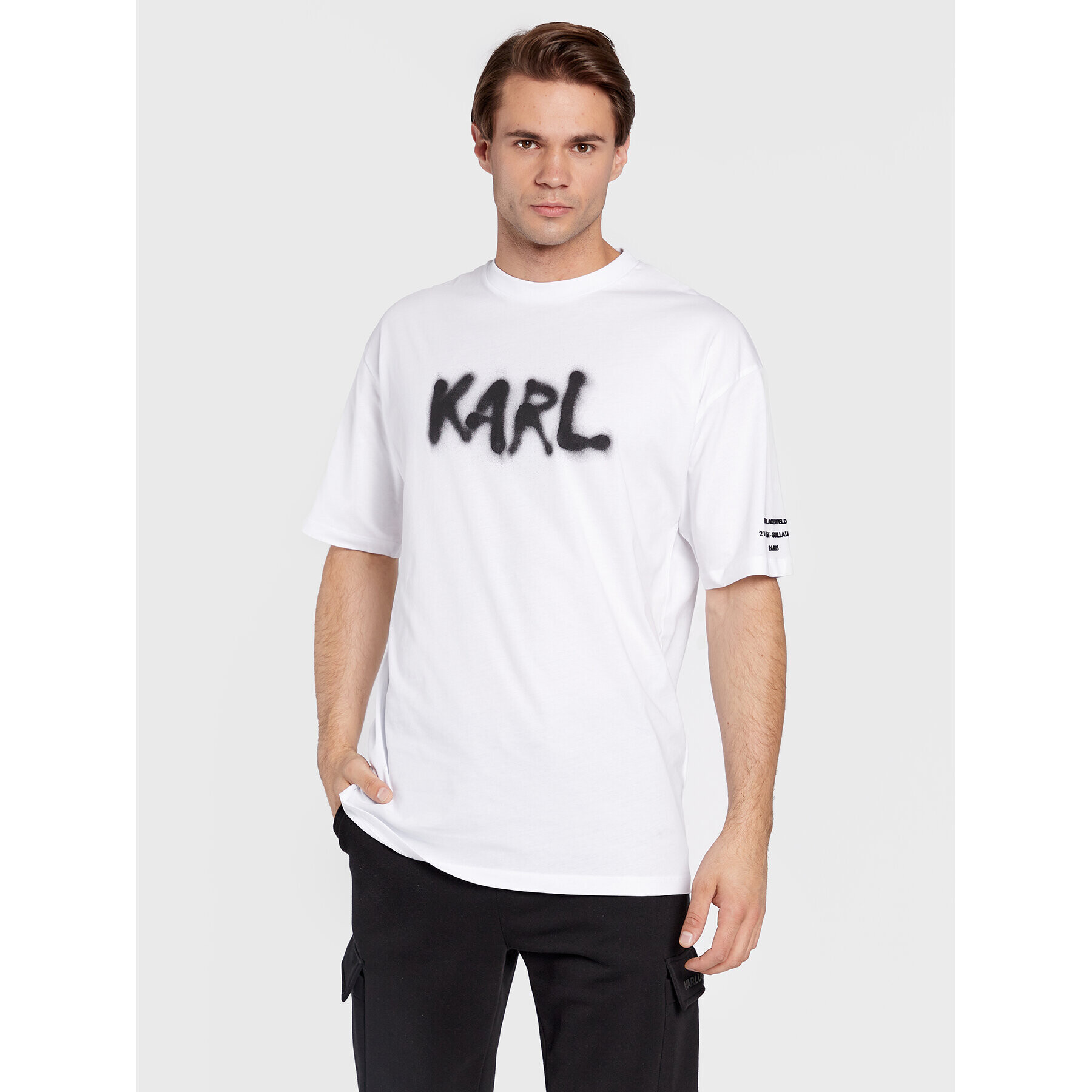 KARL LAGERFELD Тишърт 755244 524224 Бял Regular Fit - Pepit.bg