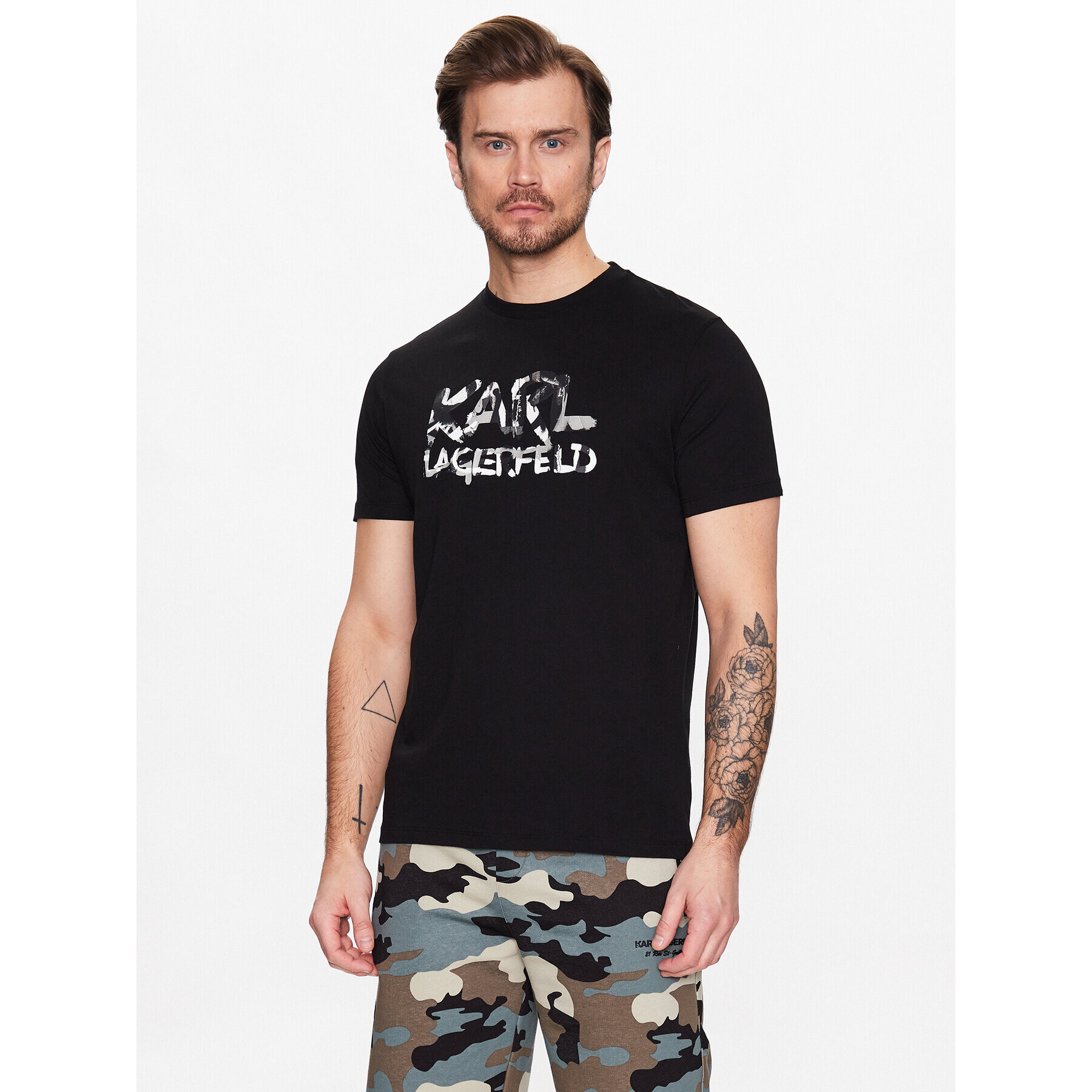 KARL LAGERFELD Тишърт 755400 531224 Черен Regular Fit - Pepit.bg