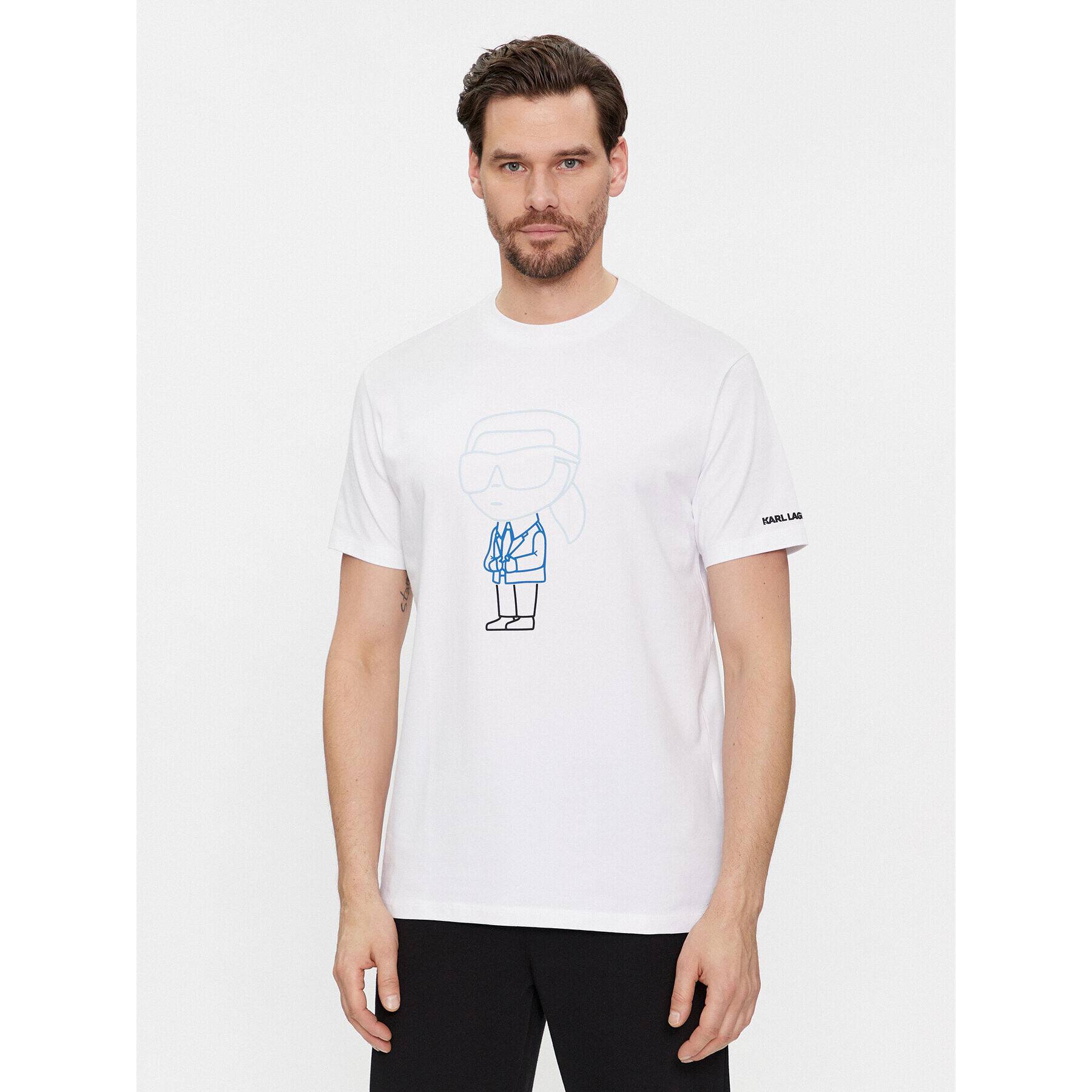 KARL LAGERFELD Тишърт 755401 541221 Бял Regular Fit - Pepit.bg