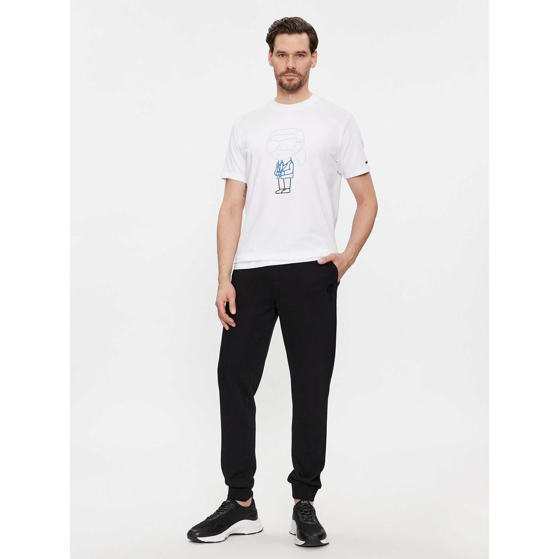 KARL LAGERFELD Тишърт 755401 541221 Бял Regular Fit - Pepit.bg