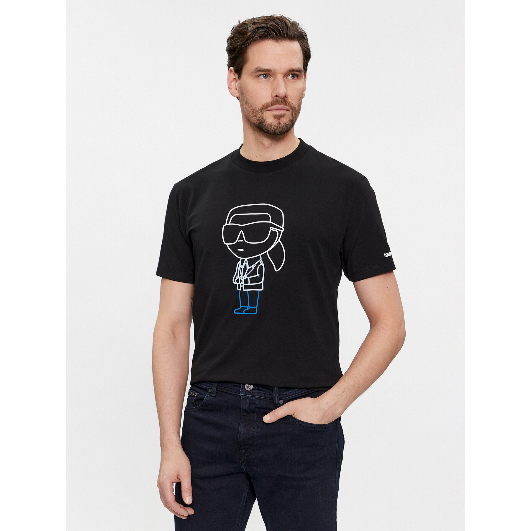 KARL LAGERFELD Тишърт 755401 541221 Черен Regular Fit - Pepit.bg