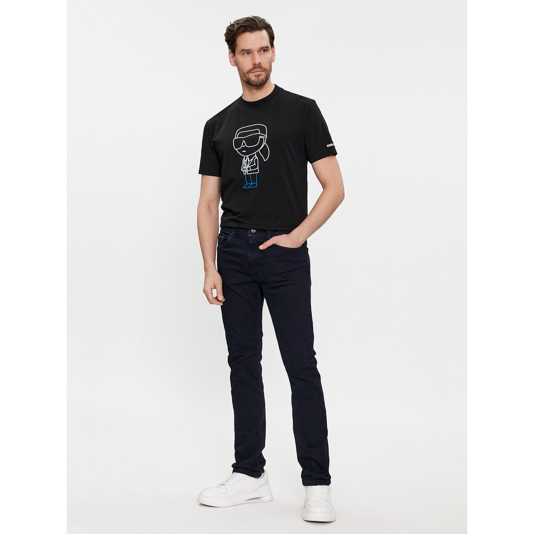 KARL LAGERFELD Тишърт 755401 541221 Черен Regular Fit - Pepit.bg