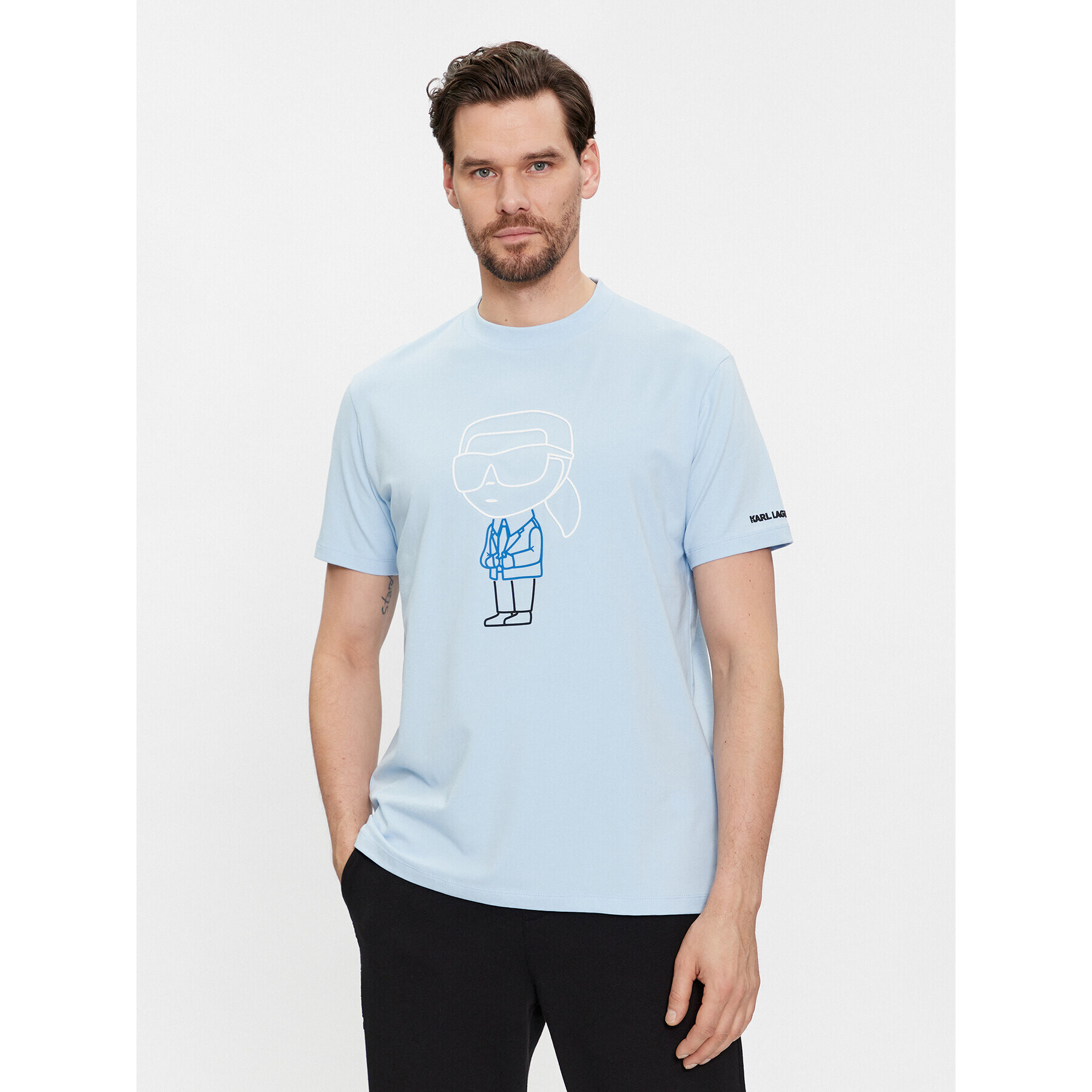 KARL LAGERFELD Тишърт 755401 541221 Син Regular Fit - Pepit.bg