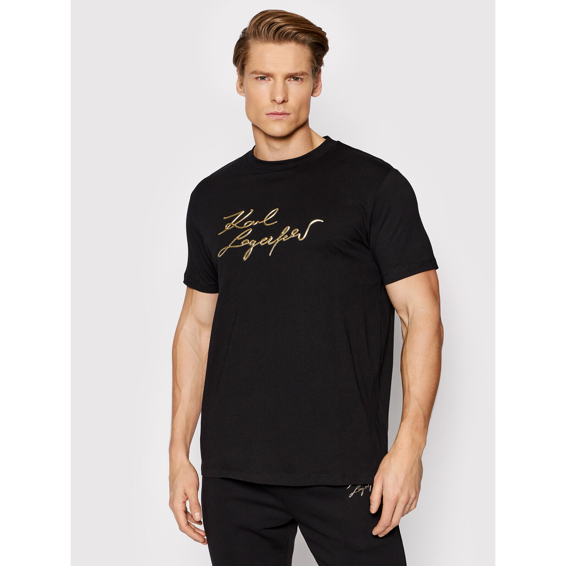 KARL LAGERFELD Тишърт 755402 521224 Черен Regular Fit - Pepit.bg