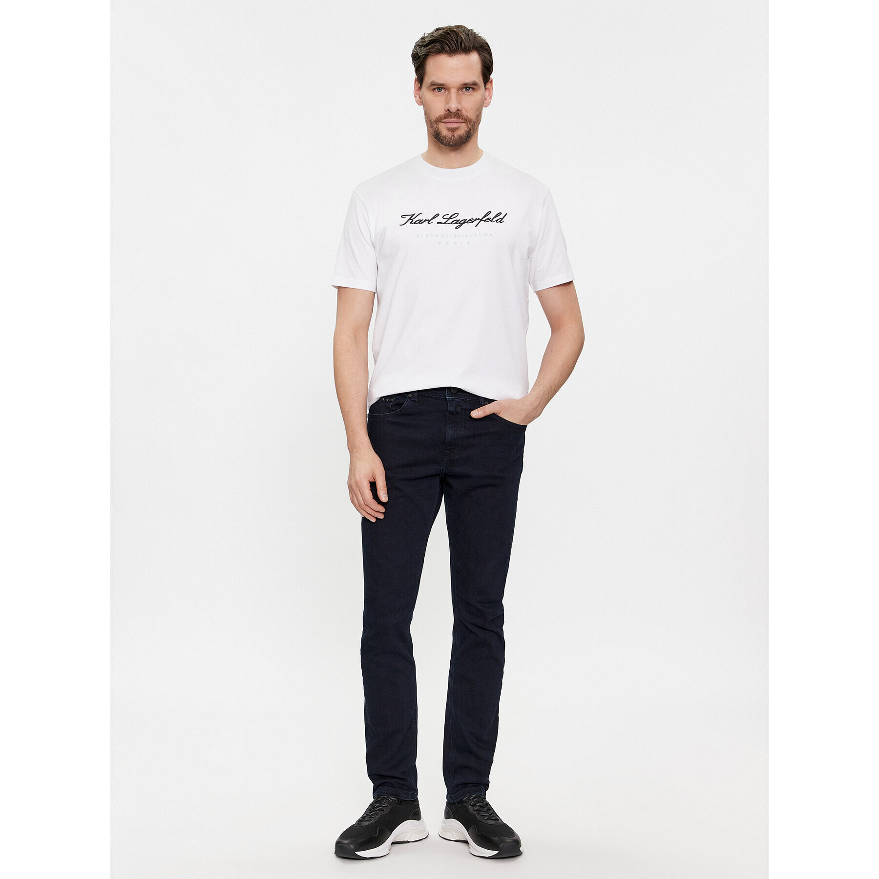 KARL LAGERFELD Тишърт 755403 541221 Бял Regular Fit - Pepit.bg
