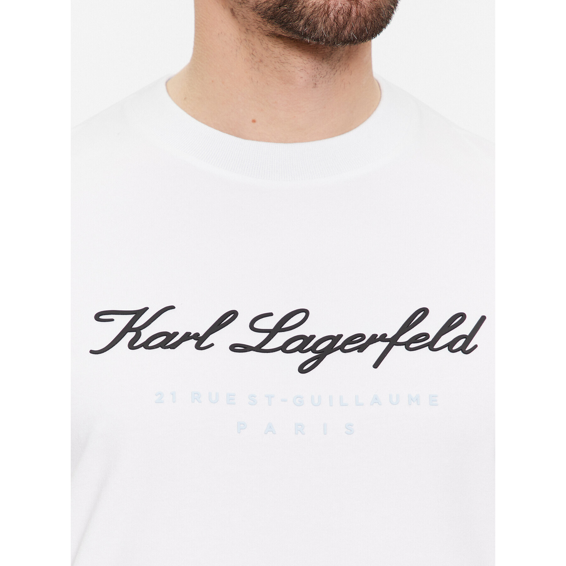 KARL LAGERFELD Тишърт 755403 541221 Бял Regular Fit - Pepit.bg