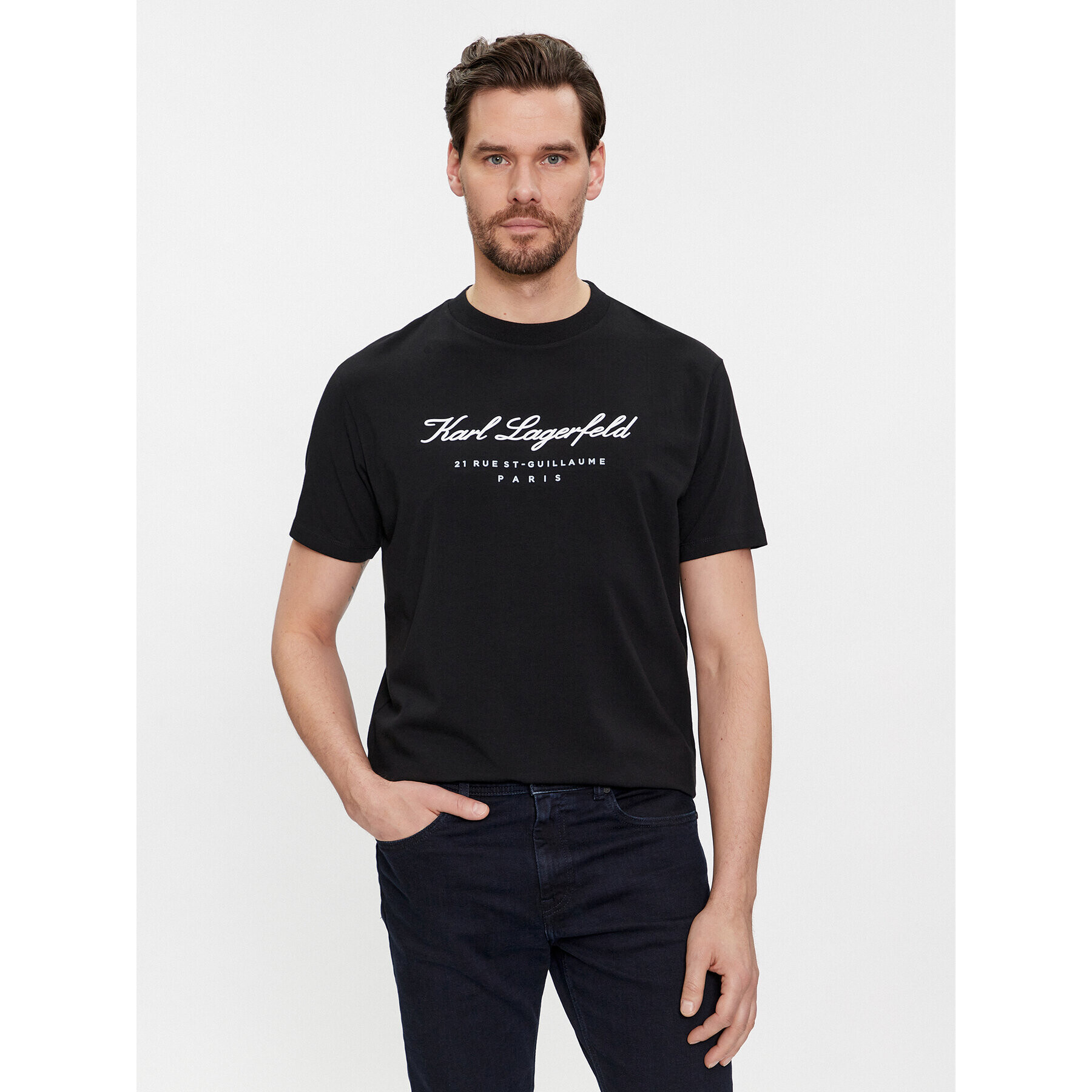 KARL LAGERFELD Тишърт 755403 541221 Черен Regular Fit - Pepit.bg