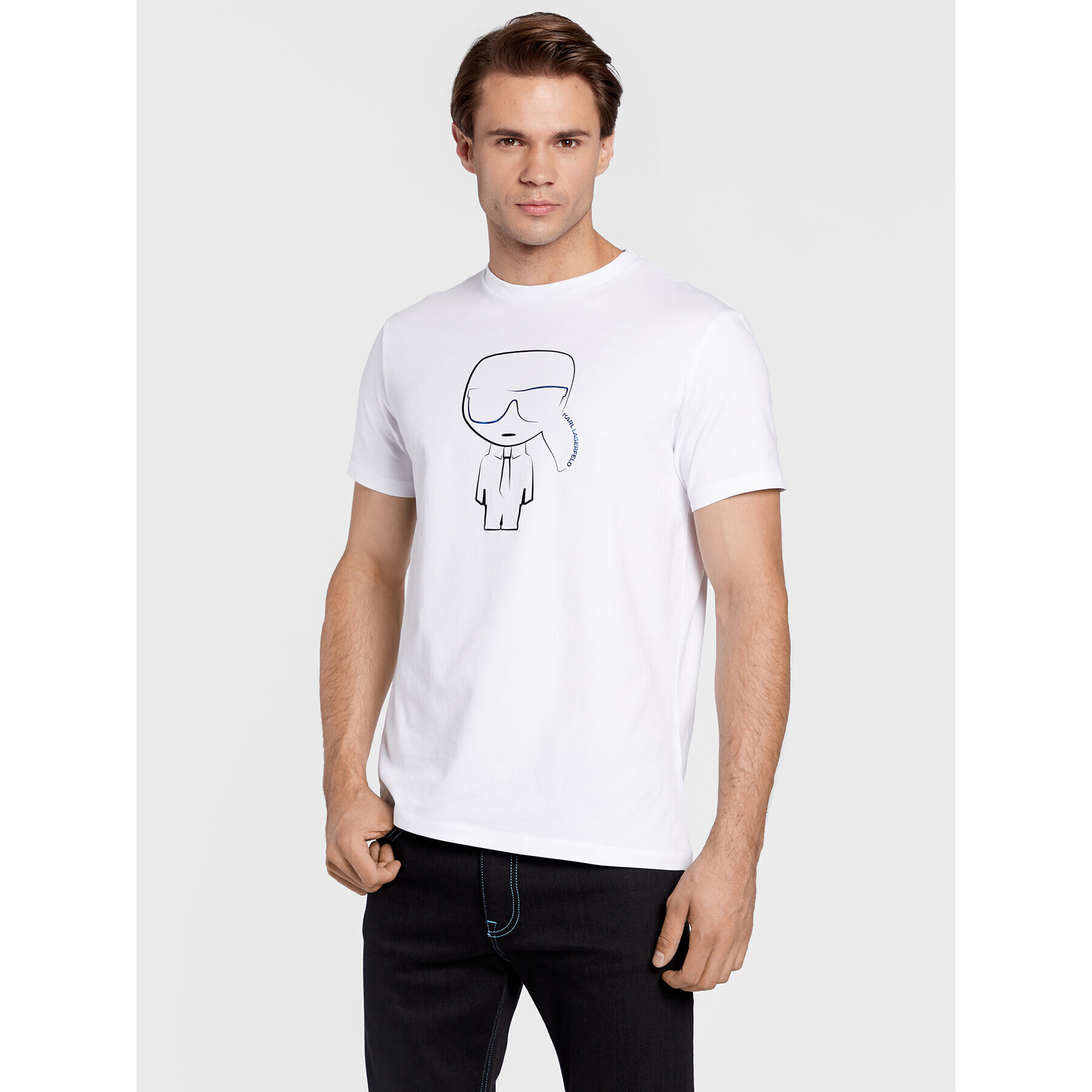 KARL LAGERFELD Тишърт 755421 524221 Бял Regular Fit - Pepit.bg