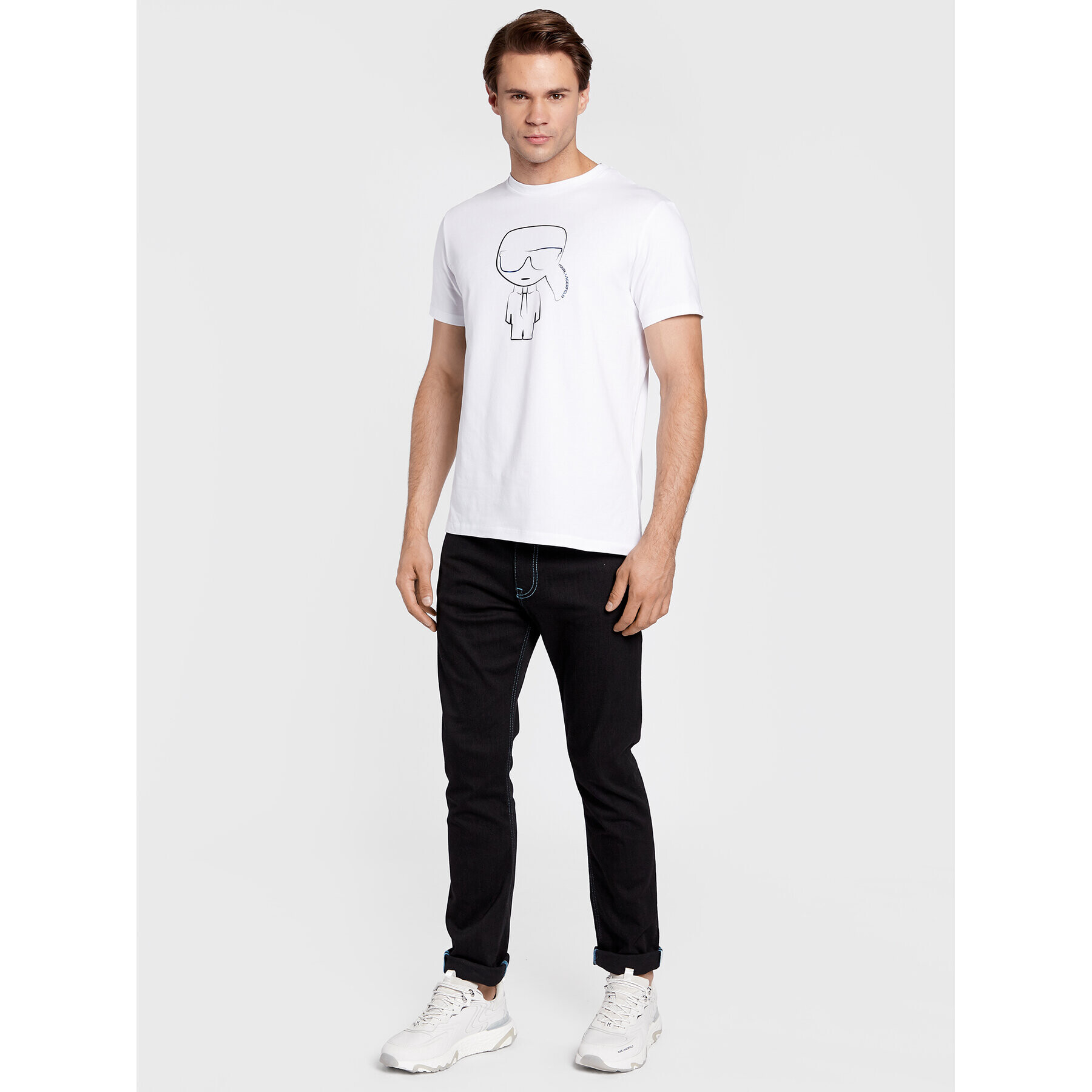 KARL LAGERFELD Тишърт 755421 524221 Бял Regular Fit - Pepit.bg