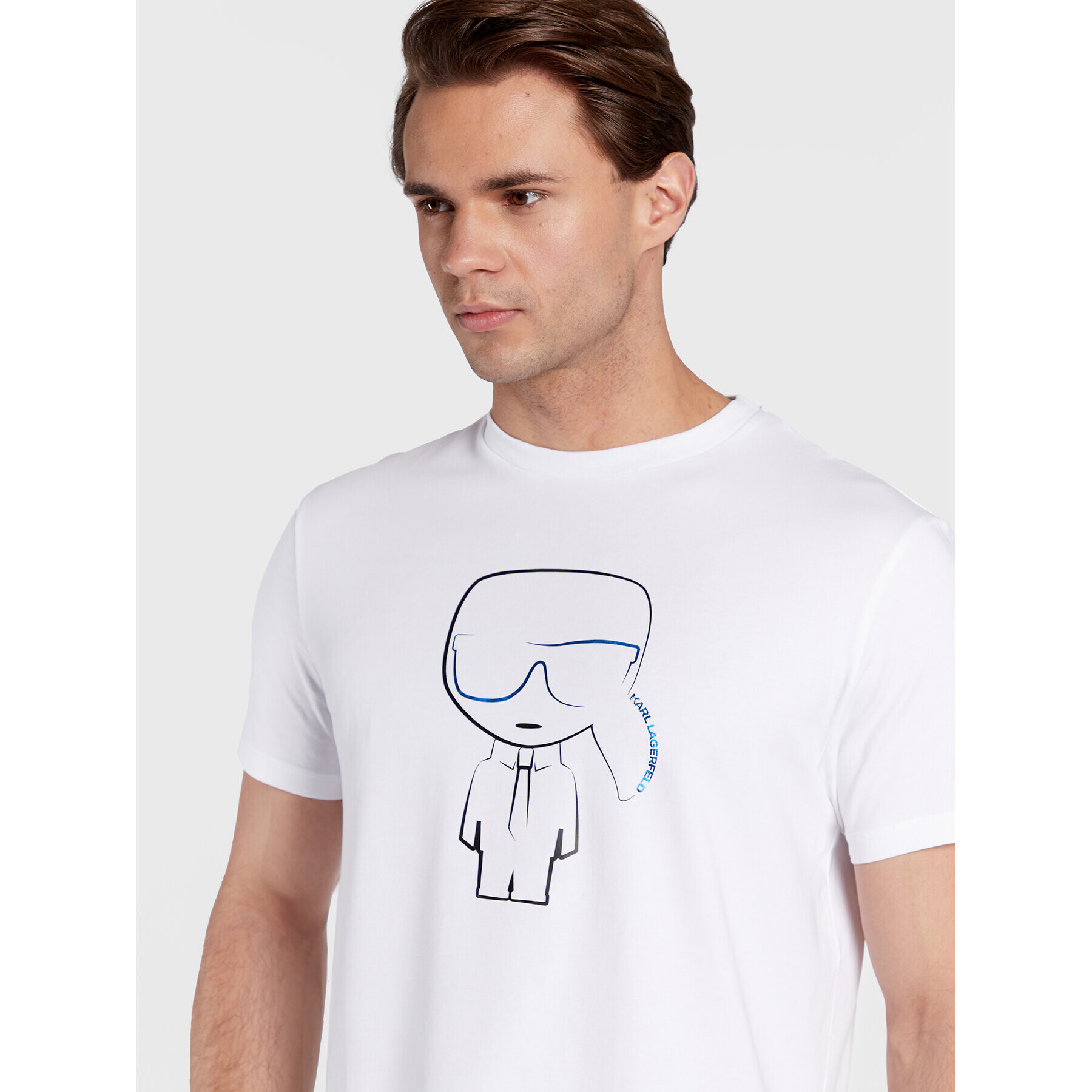 KARL LAGERFELD Тишърт 755421 524221 Бял Regular Fit - Pepit.bg