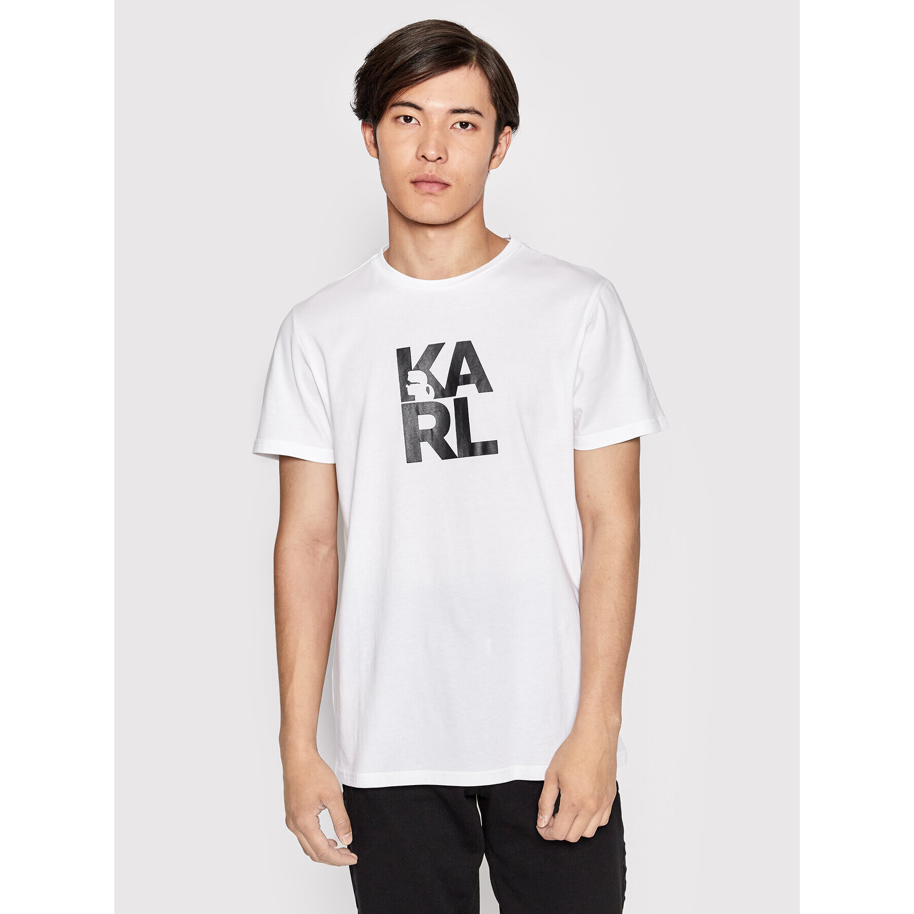 KARL LAGERFELD Тишърт Classic KL22MTS01 Бял Regular Fit - Pepit.bg