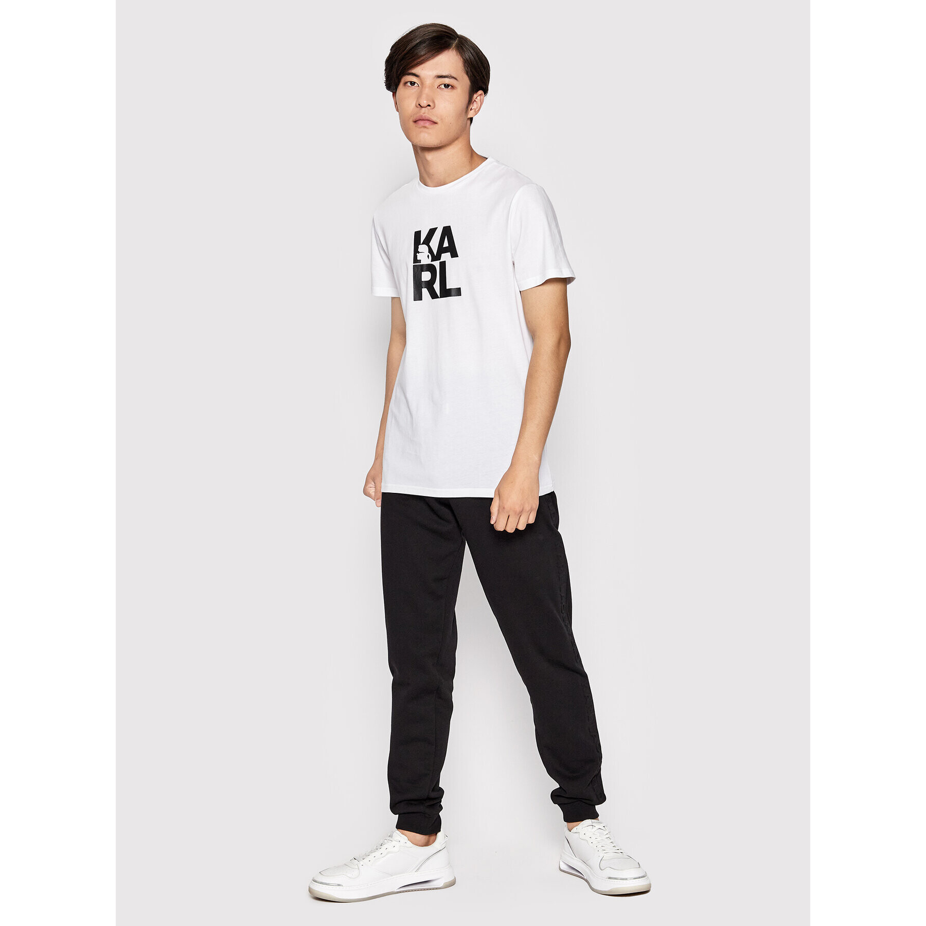 KARL LAGERFELD Тишърт Classic KL22MTS01 Бял Regular Fit - Pepit.bg