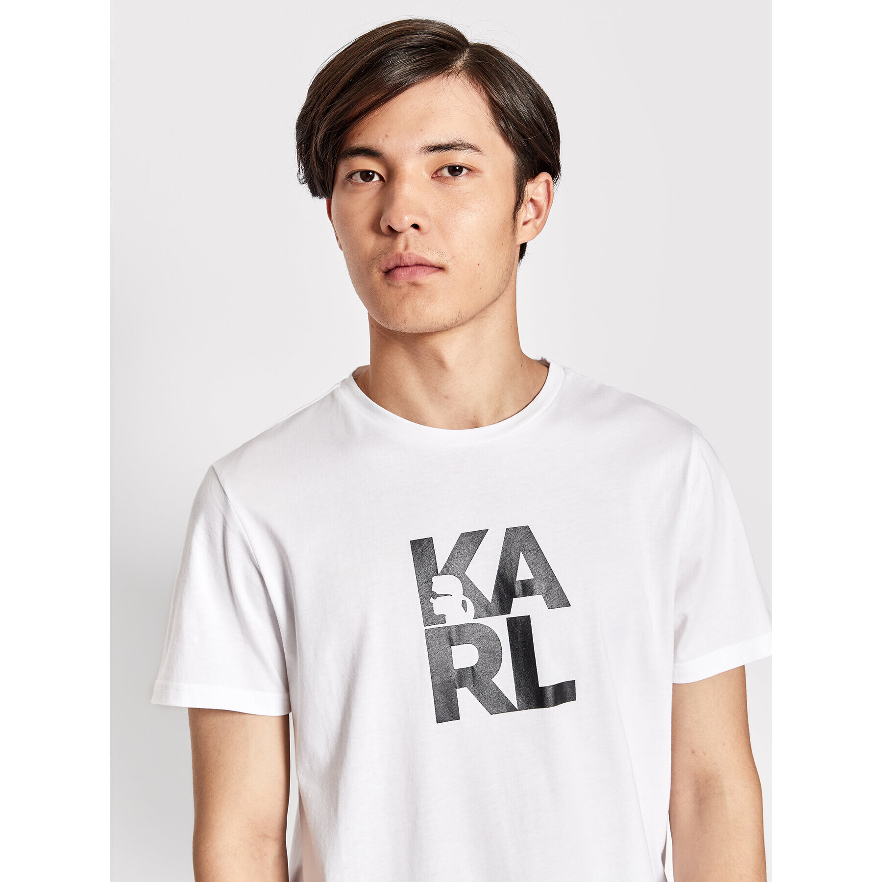 KARL LAGERFELD Тишърт Classic KL22MTS01 Бял Regular Fit - Pepit.bg