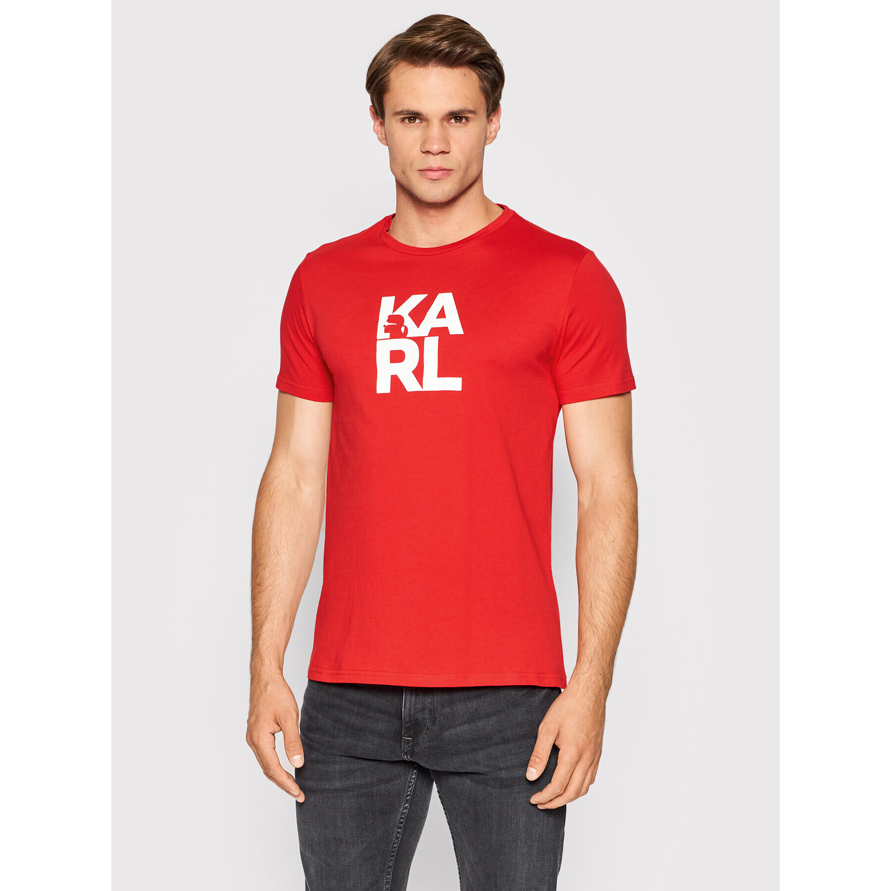 KARL LAGERFELD Тишърт Classic KL22MTS01 Червен Regular Fit - Pepit.bg