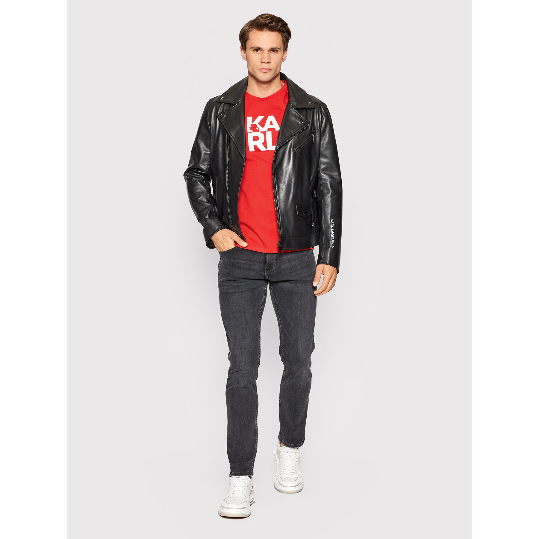 KARL LAGERFELD Тишърт Classic KL22MTS01 Червен Regular Fit - Pepit.bg