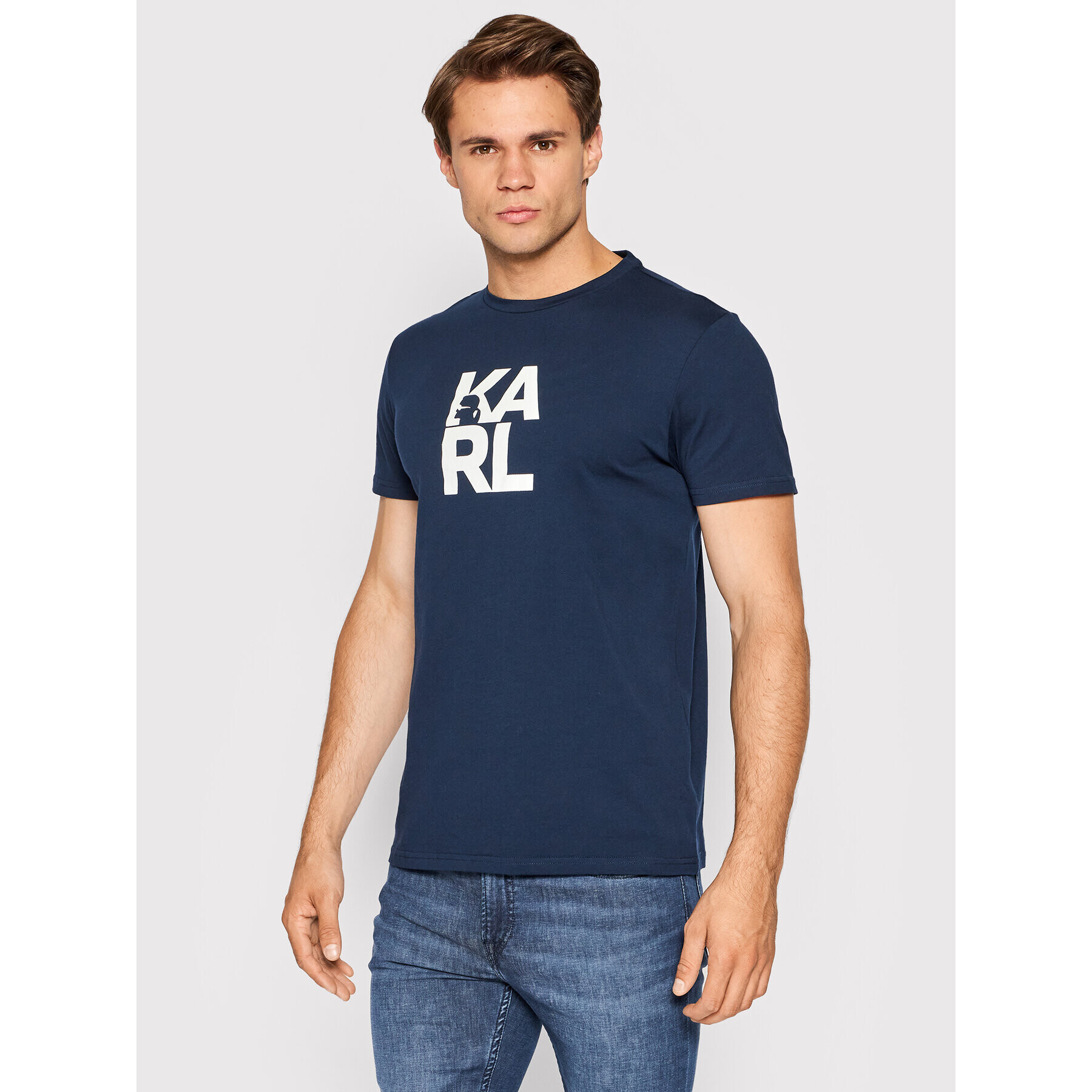 KARL LAGERFELD Тишърт Classic KL22MTS01 Тъмносин Regular Fit - Pepit.bg