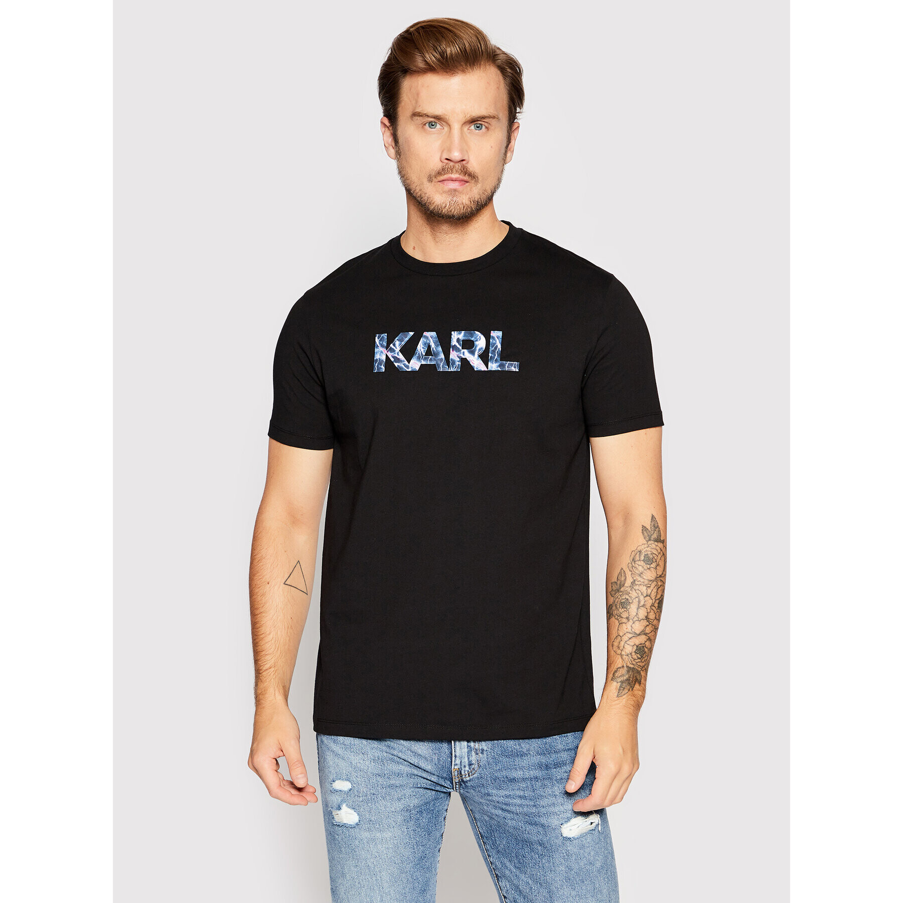 KARL LAGERFELD Тишърт Crew Neck 755047 521225 Черен Regular Fit - Pepit.bg