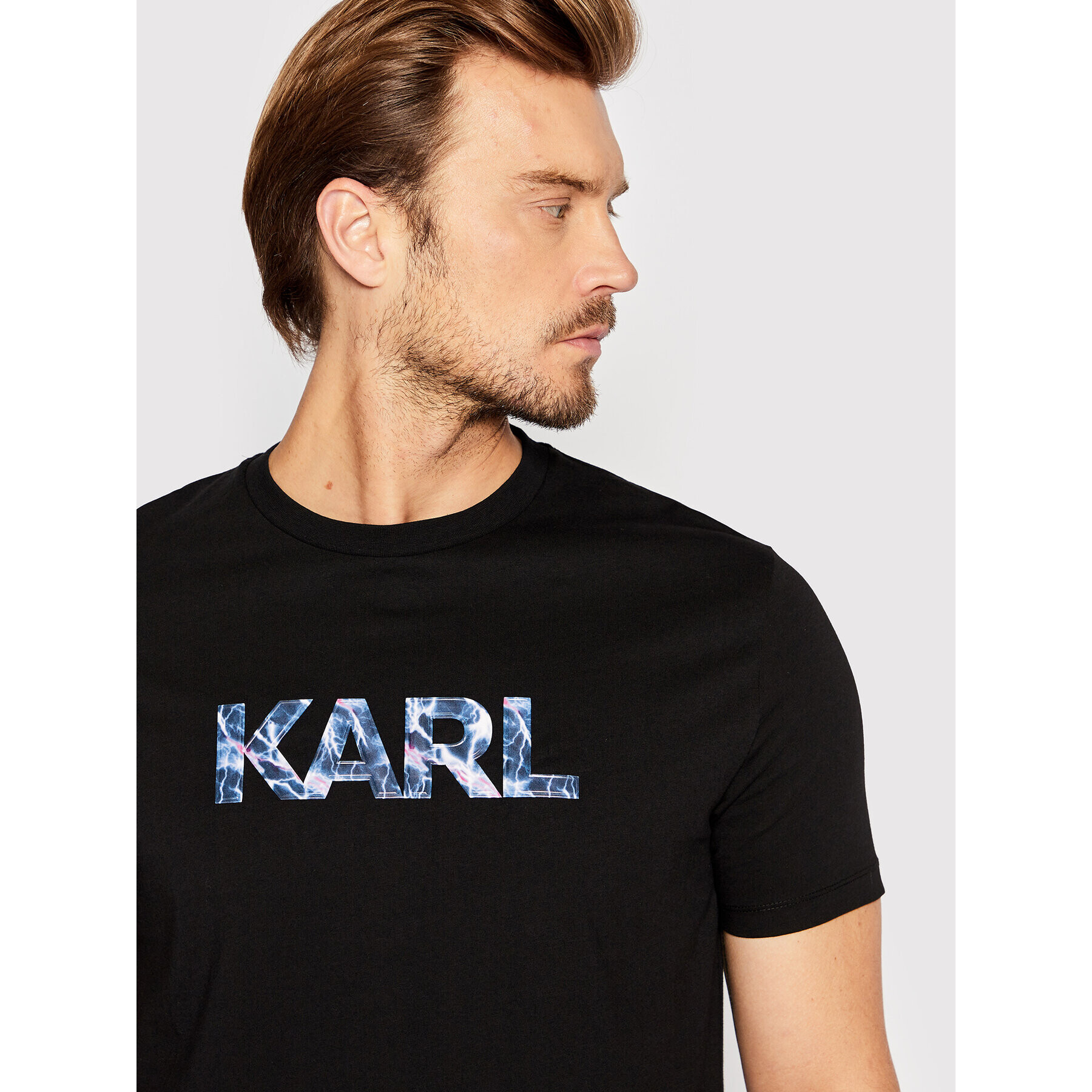 KARL LAGERFELD Тишърт Crew Neck 755047 521225 Черен Regular Fit - Pepit.bg