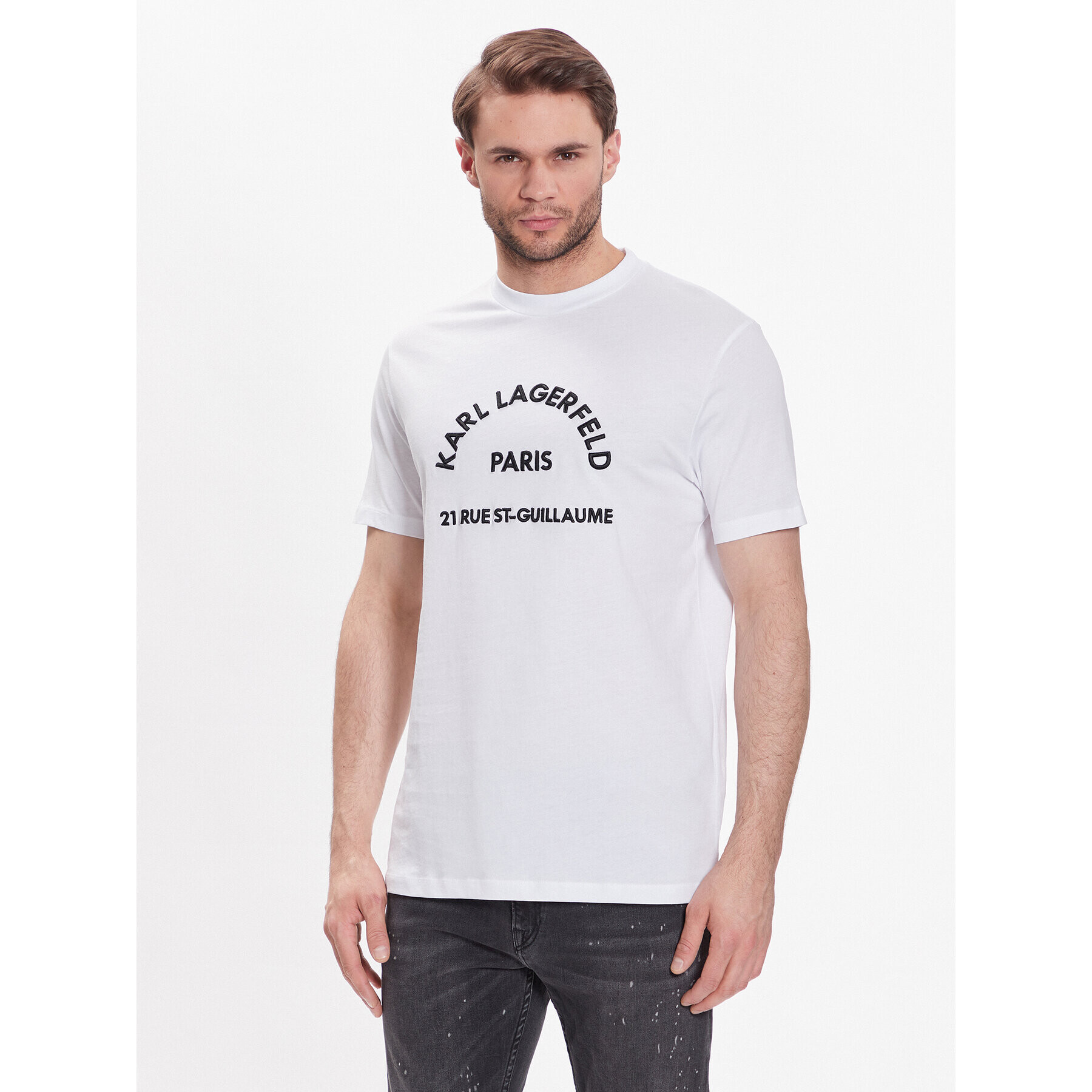 KARL LAGERFELD Тишърт Crew Neck 755053 532224 Бял Regular Fit - Pepit.bg