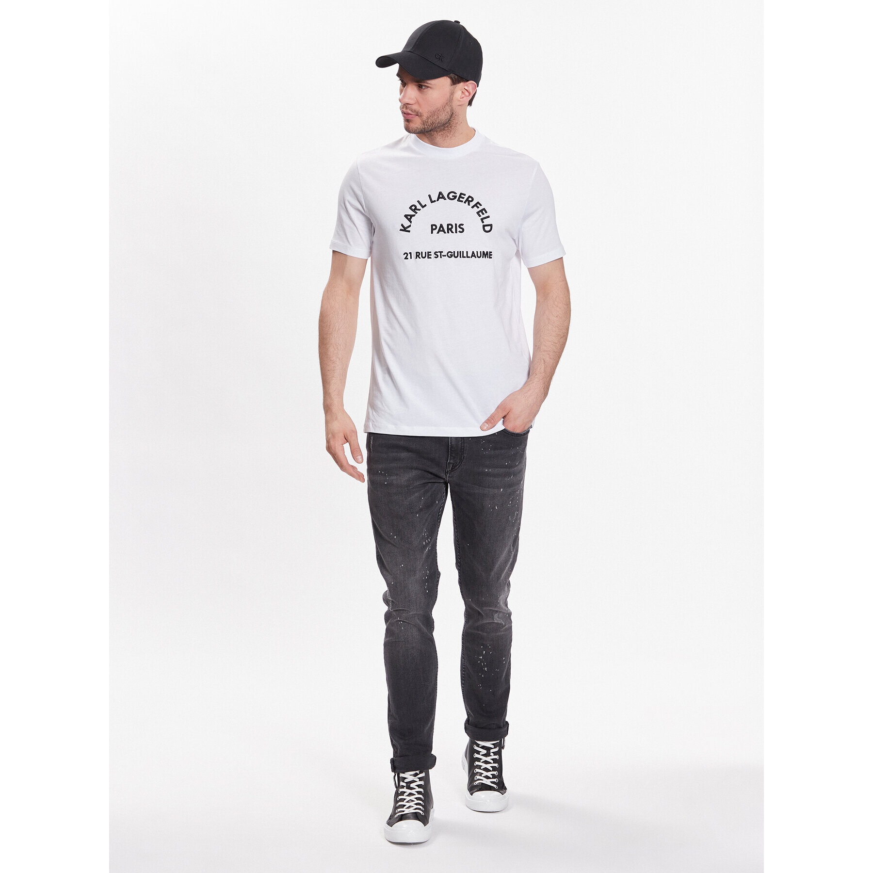 KARL LAGERFELD Тишърт Crew Neck 755053 532224 Бял Regular Fit - Pepit.bg