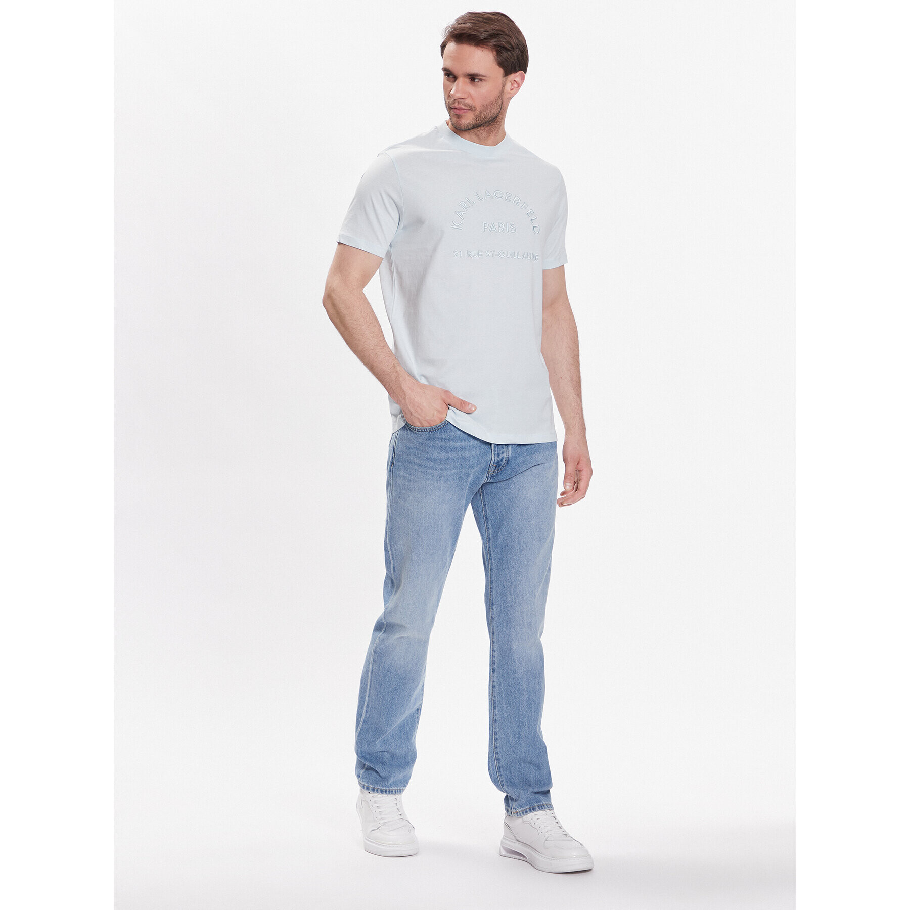 KARL LAGERFELD Тишърт Crew Neck 755053 532224 Син Regular Fit - Pepit.bg