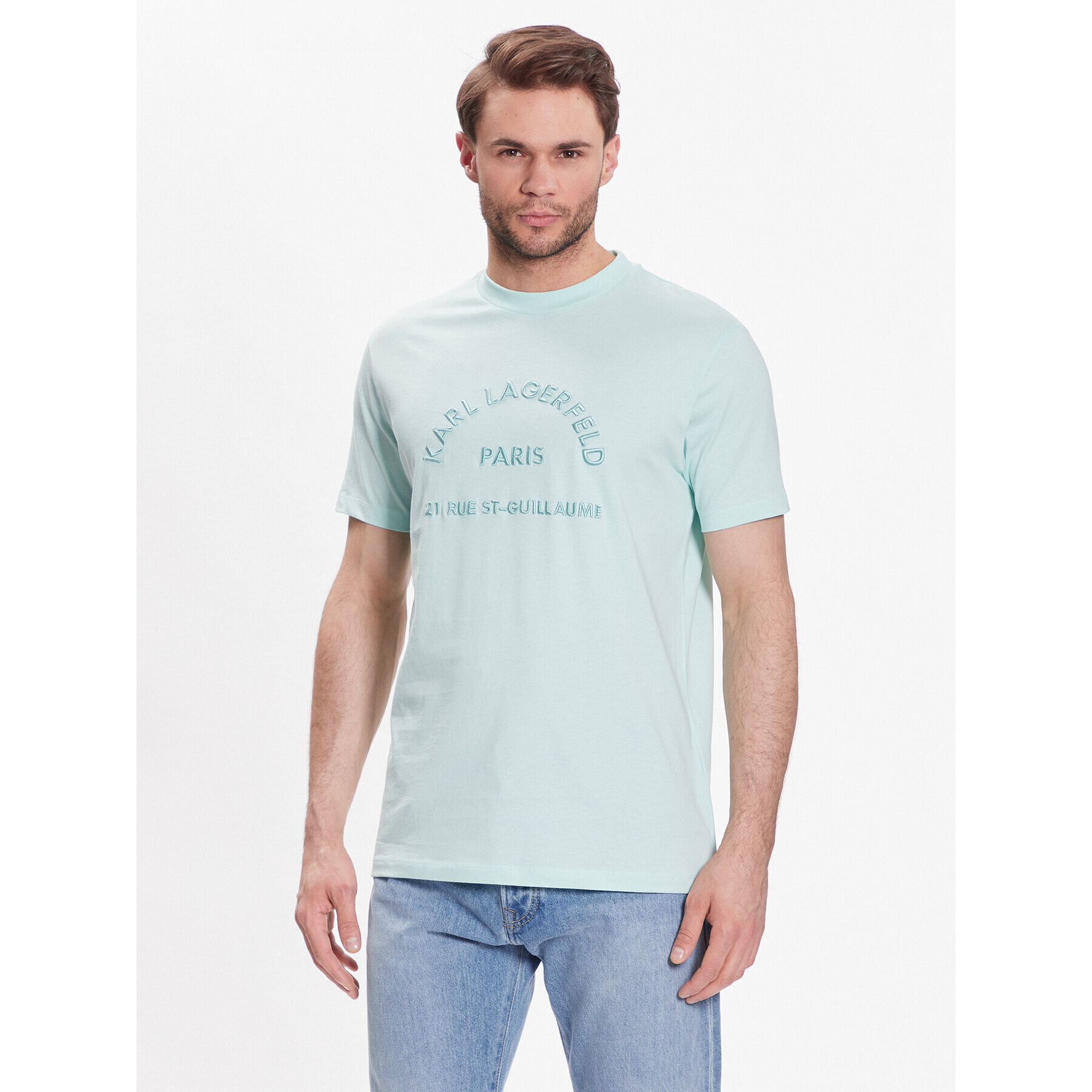 KARL LAGERFELD Тишърт Crew Neck 755053 532224 Зелен Regular Fit - Pepit.bg