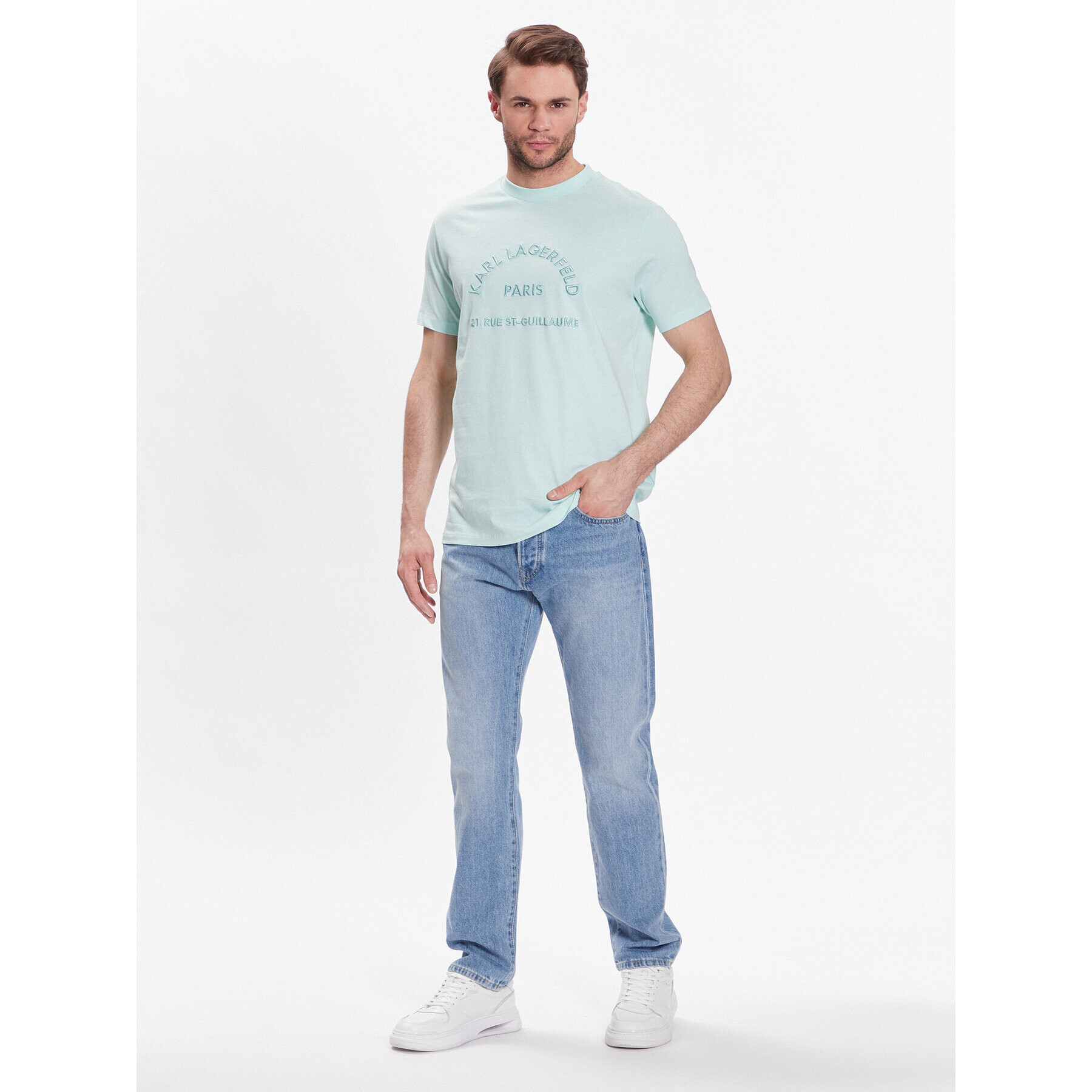KARL LAGERFELD Тишърт Crew Neck 755053 532224 Зелен Regular Fit - Pepit.bg