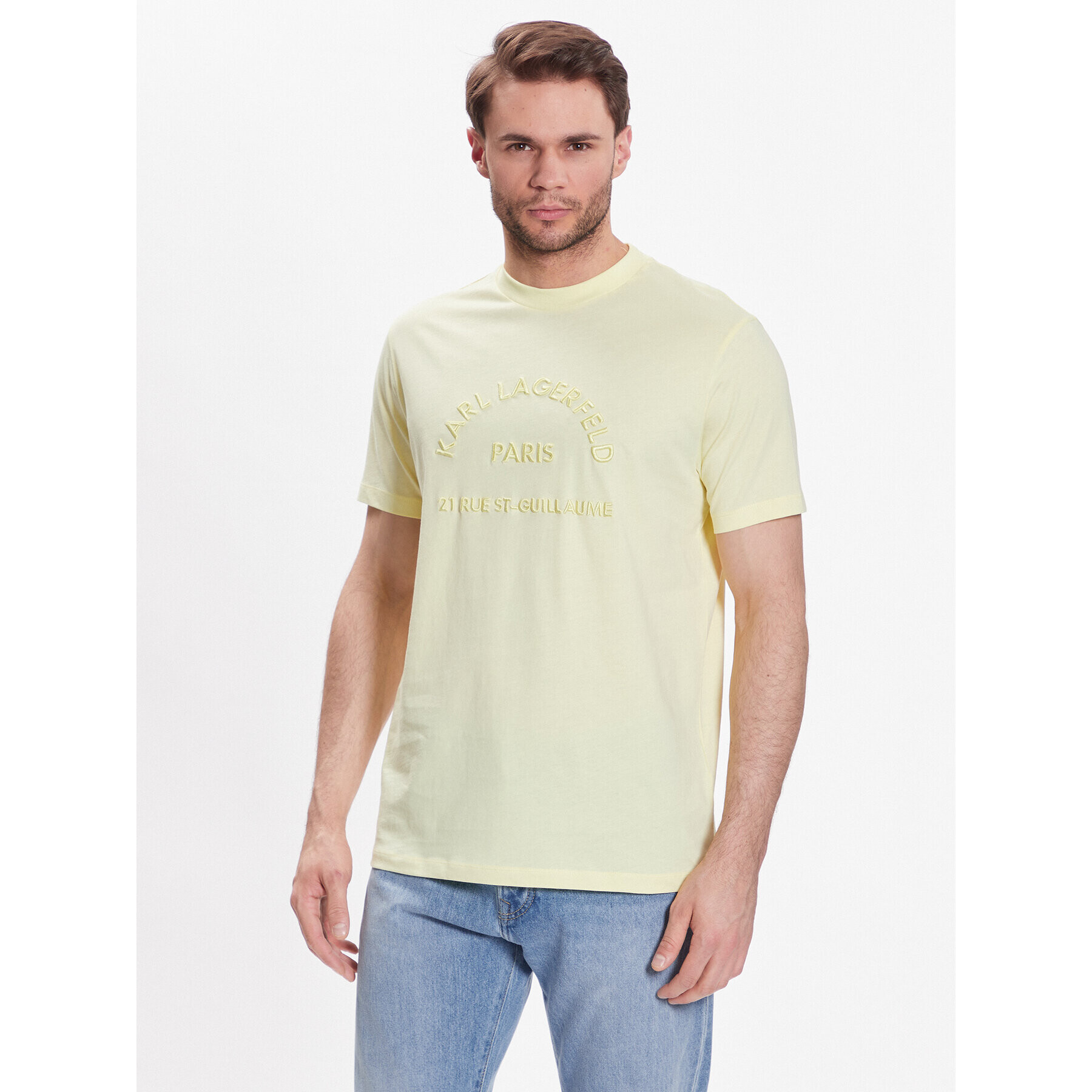 KARL LAGERFELD Тишърт Crew Neck 755053 532224 Жълт Regular Fit - Pepit.bg