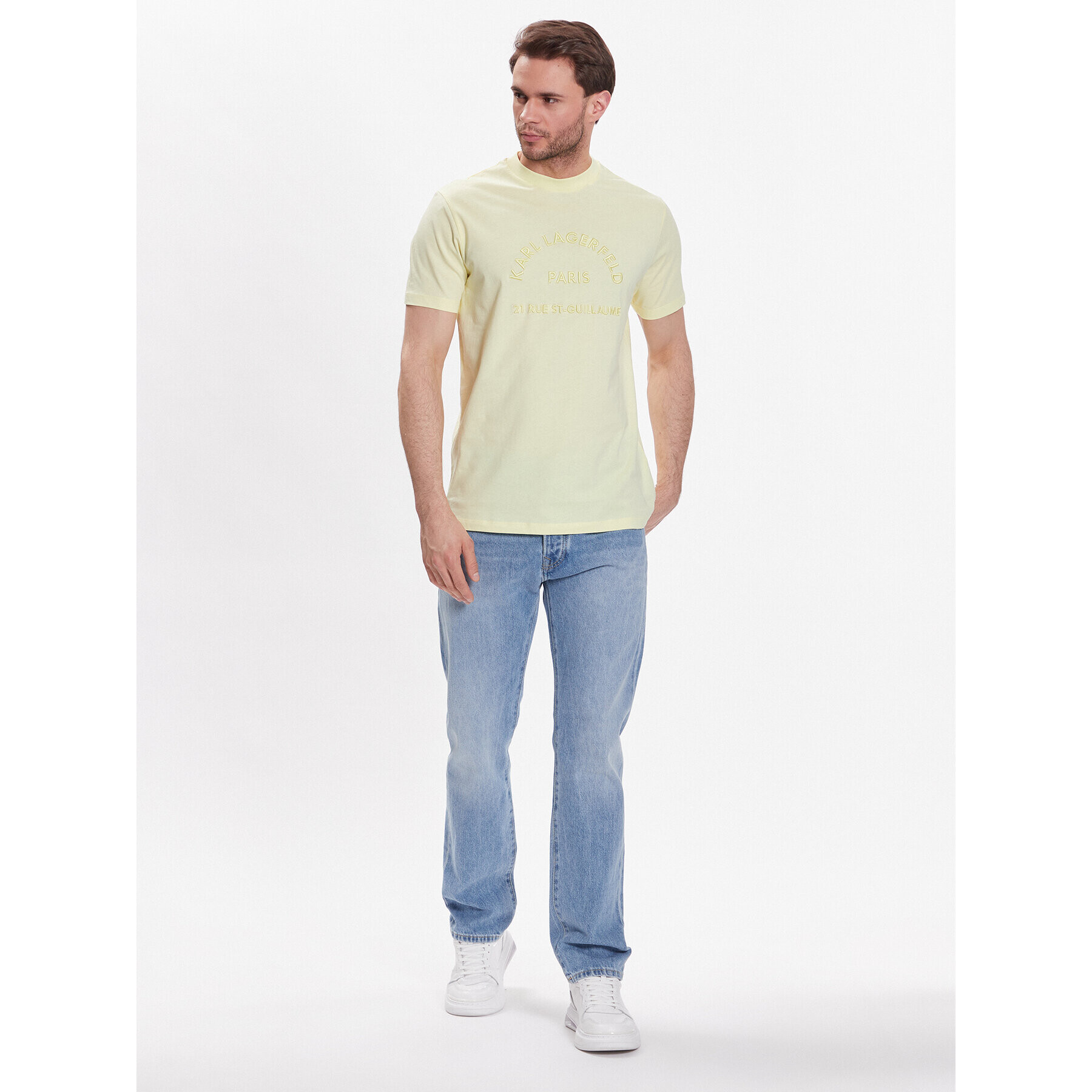 KARL LAGERFELD Тишърт Crew Neck 755053 532224 Жълт Regular Fit - Pepit.bg