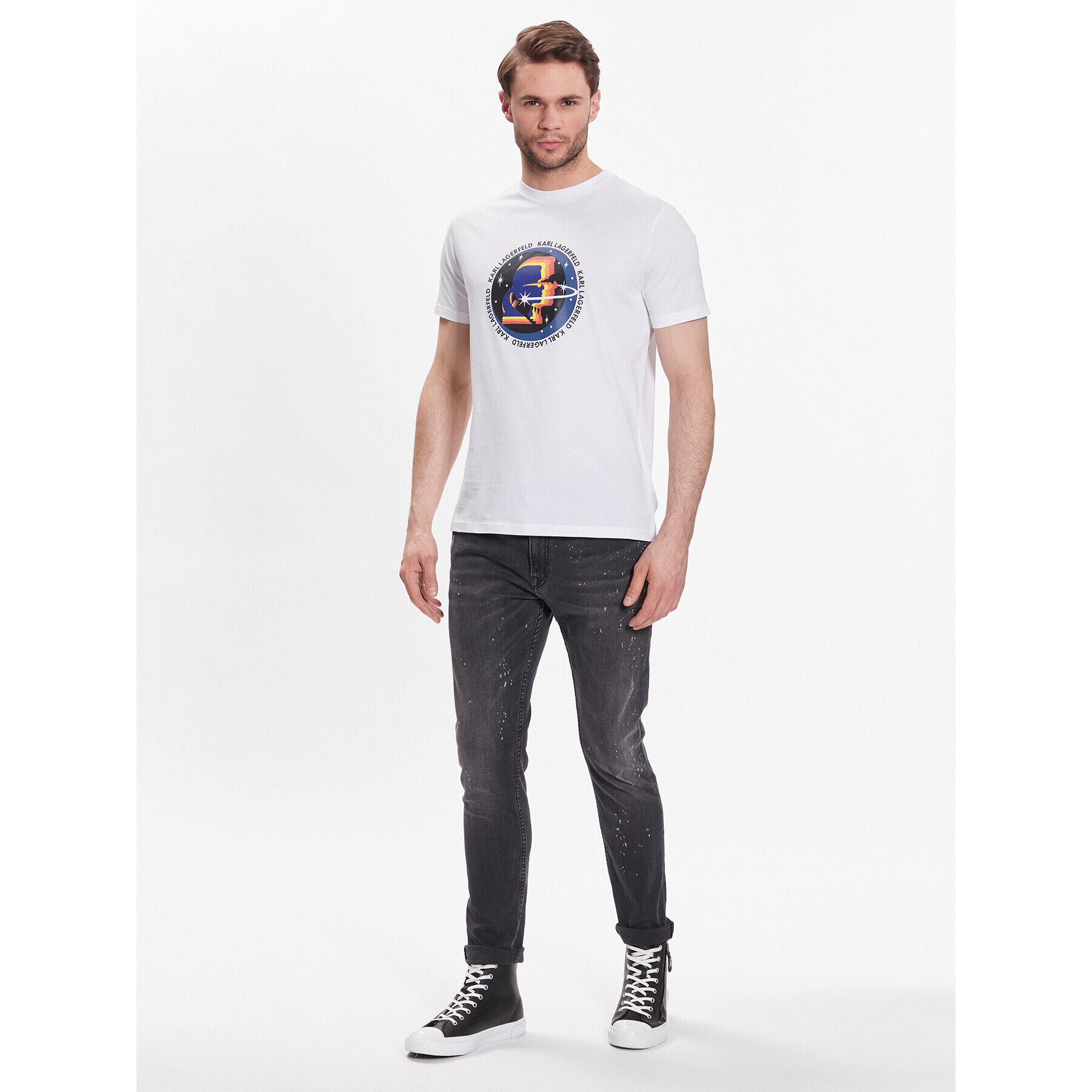 KARL LAGERFELD Тишърт Crew Neck 755072 532251 Бял Regular Fit - Pepit.bg