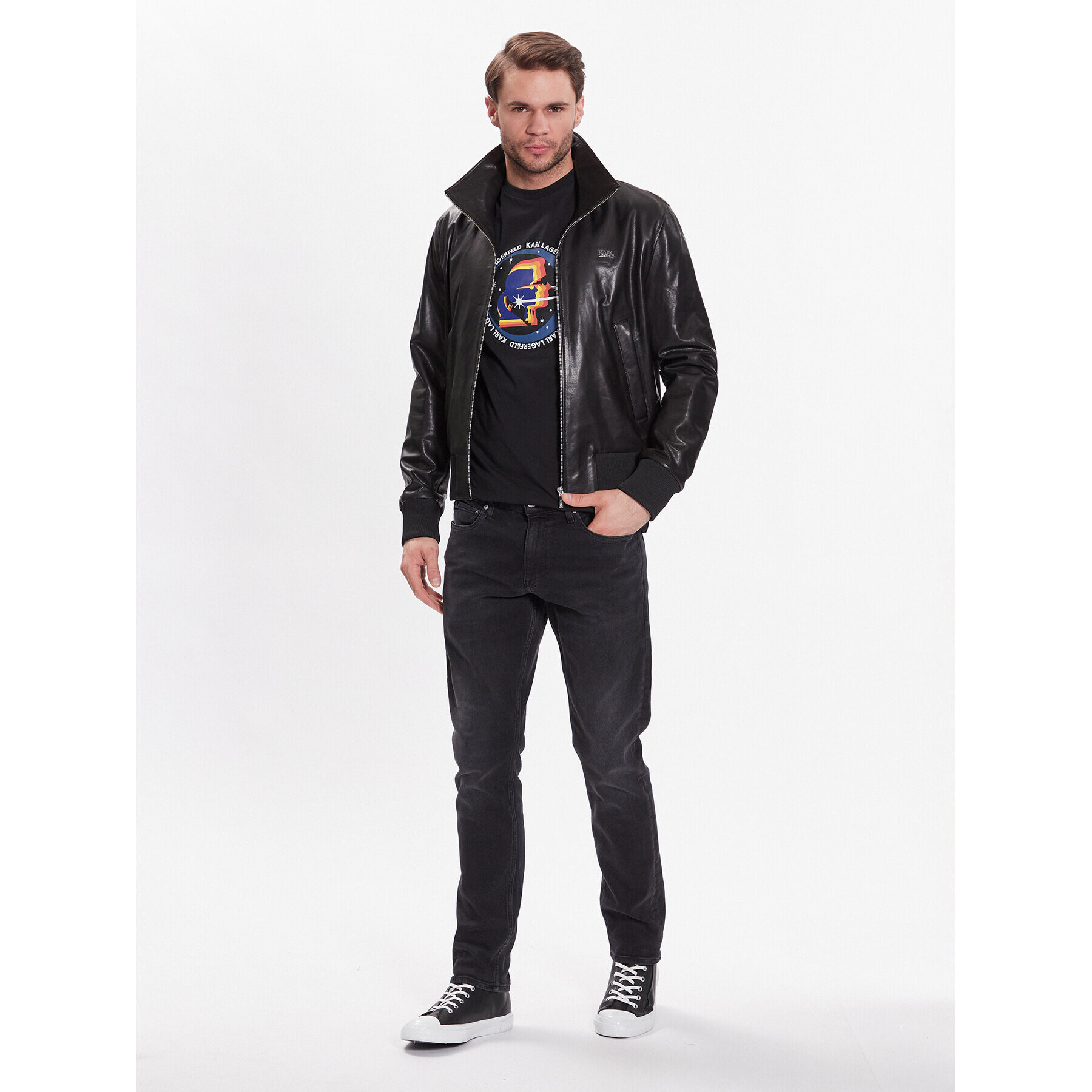 KARL LAGERFELD Тишърт Crew Neck 755072 532251 Черен Regular Fit - Pepit.bg