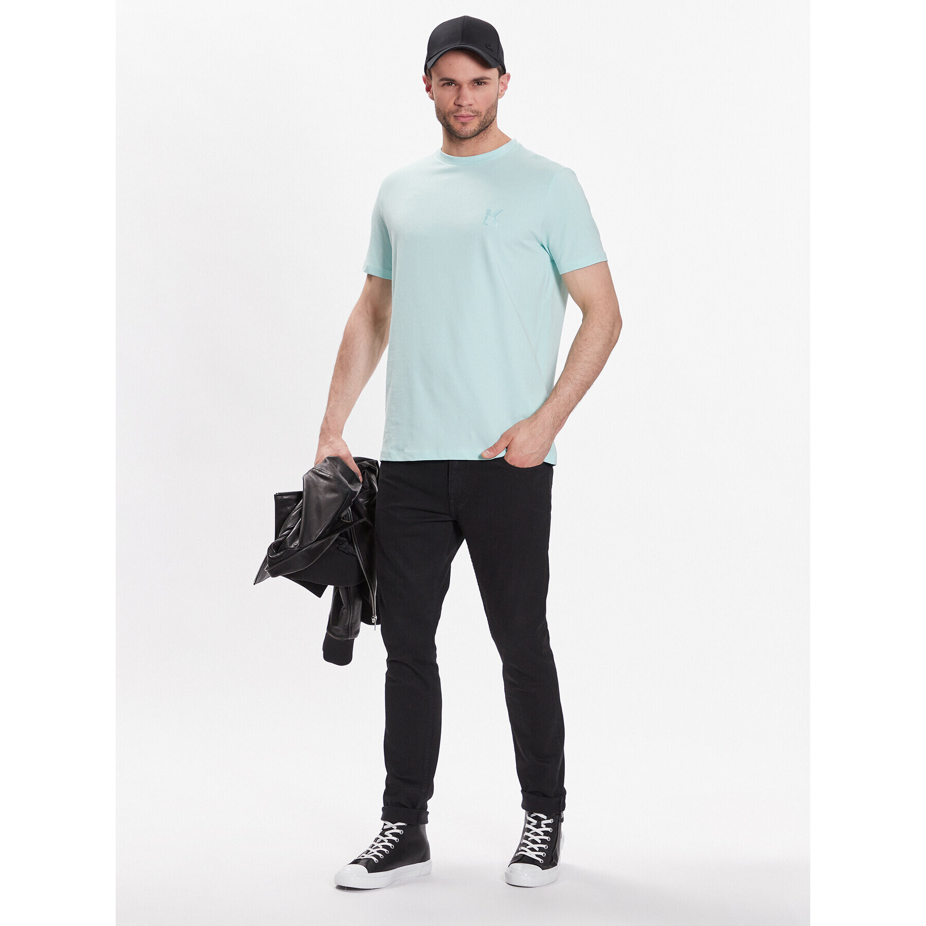 KARL LAGERFELD Тишърт Crew Neck 755890 532221 Зелен Regular Fit - Pepit.bg