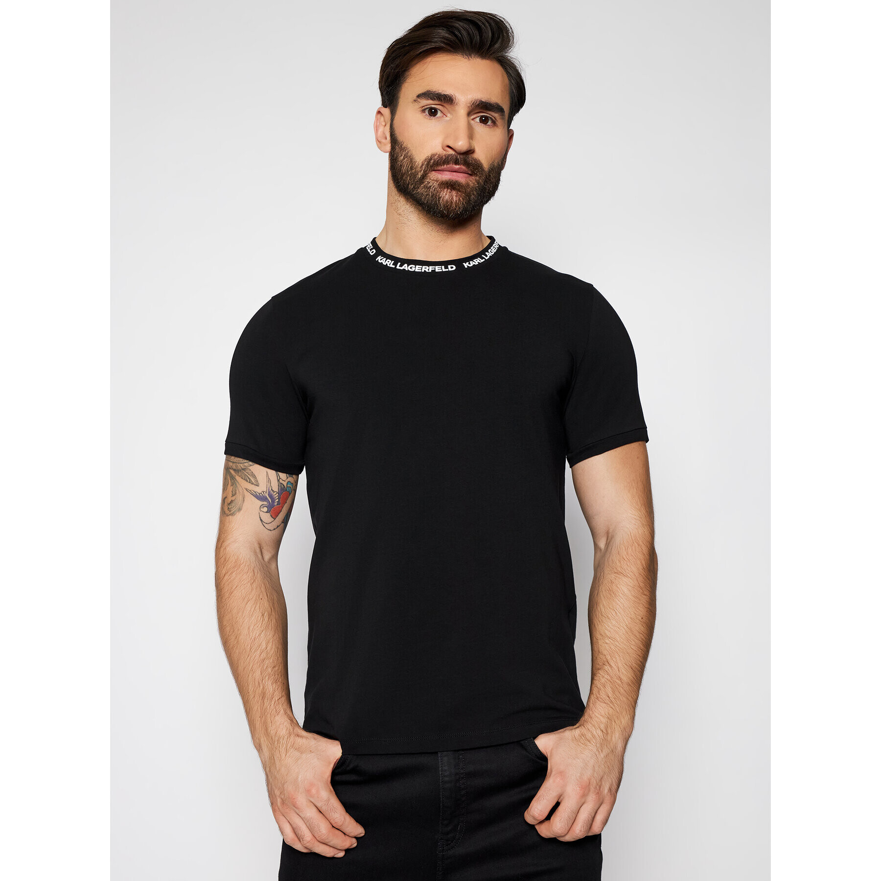 KARL LAGERFELD Тишърт Crewneck 755022 511221 Черен Slim Fit - Pepit.bg